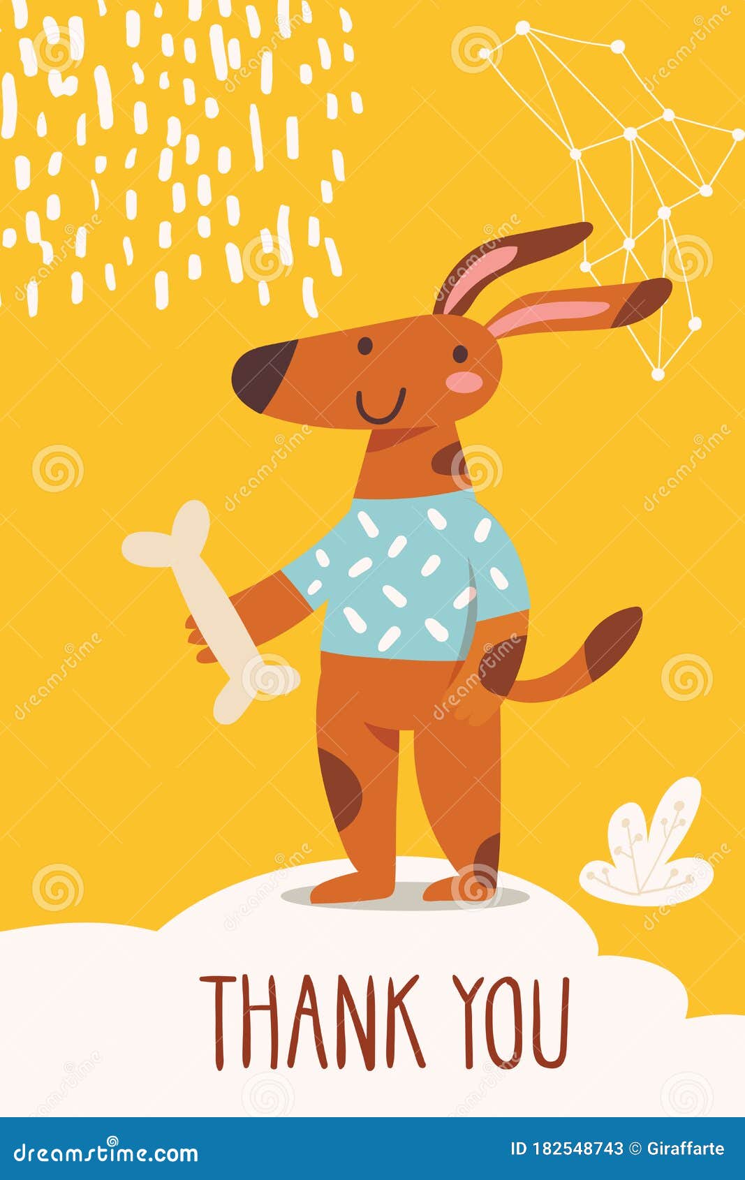 Funny Cartoon Thank You Hand Drawn Poster with Dog. Stock Vector -  Illustration of country, graphic: 182548743