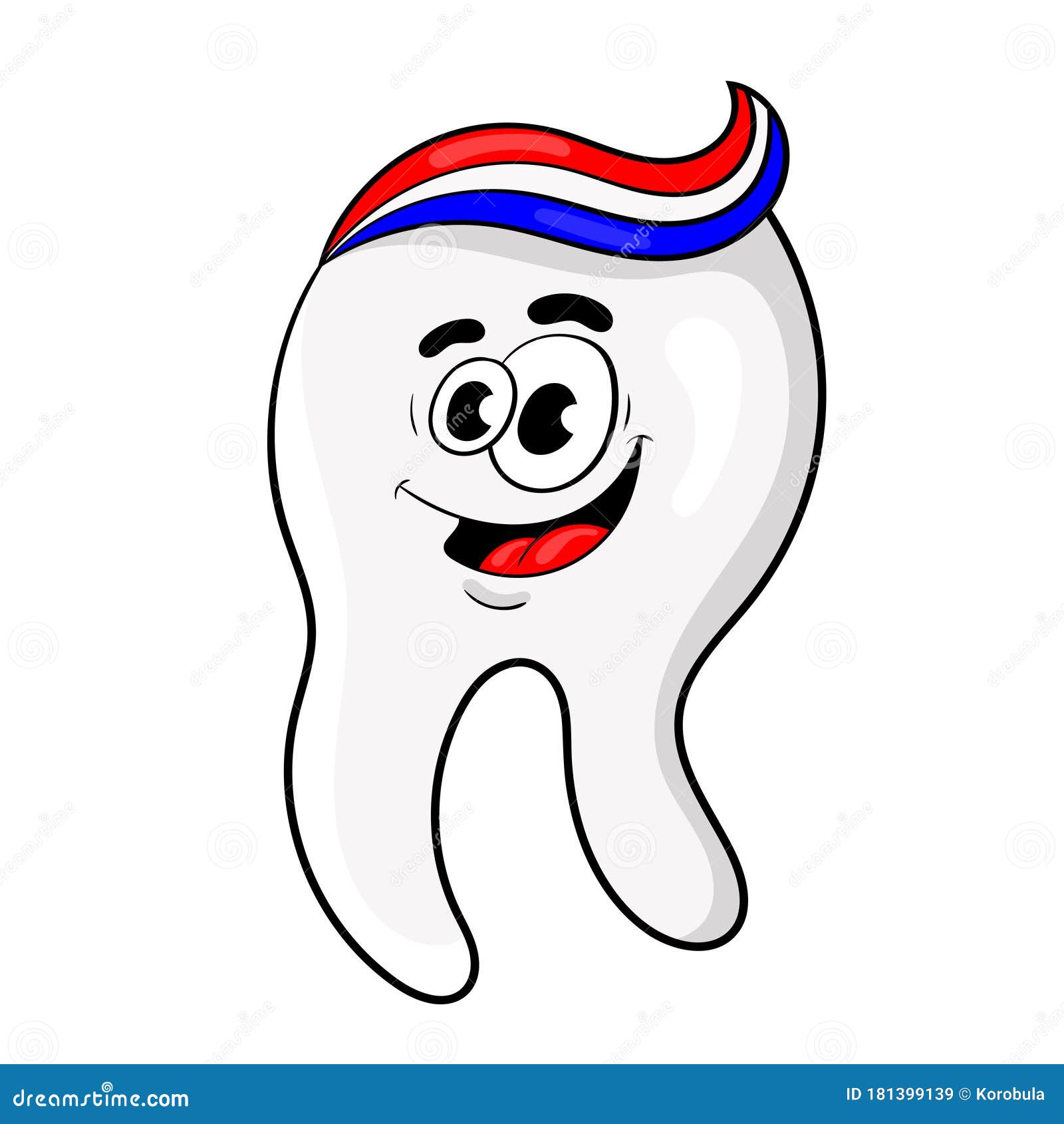 Funny Cartoon Tooth Toothpaste. the Design of the Character Stock