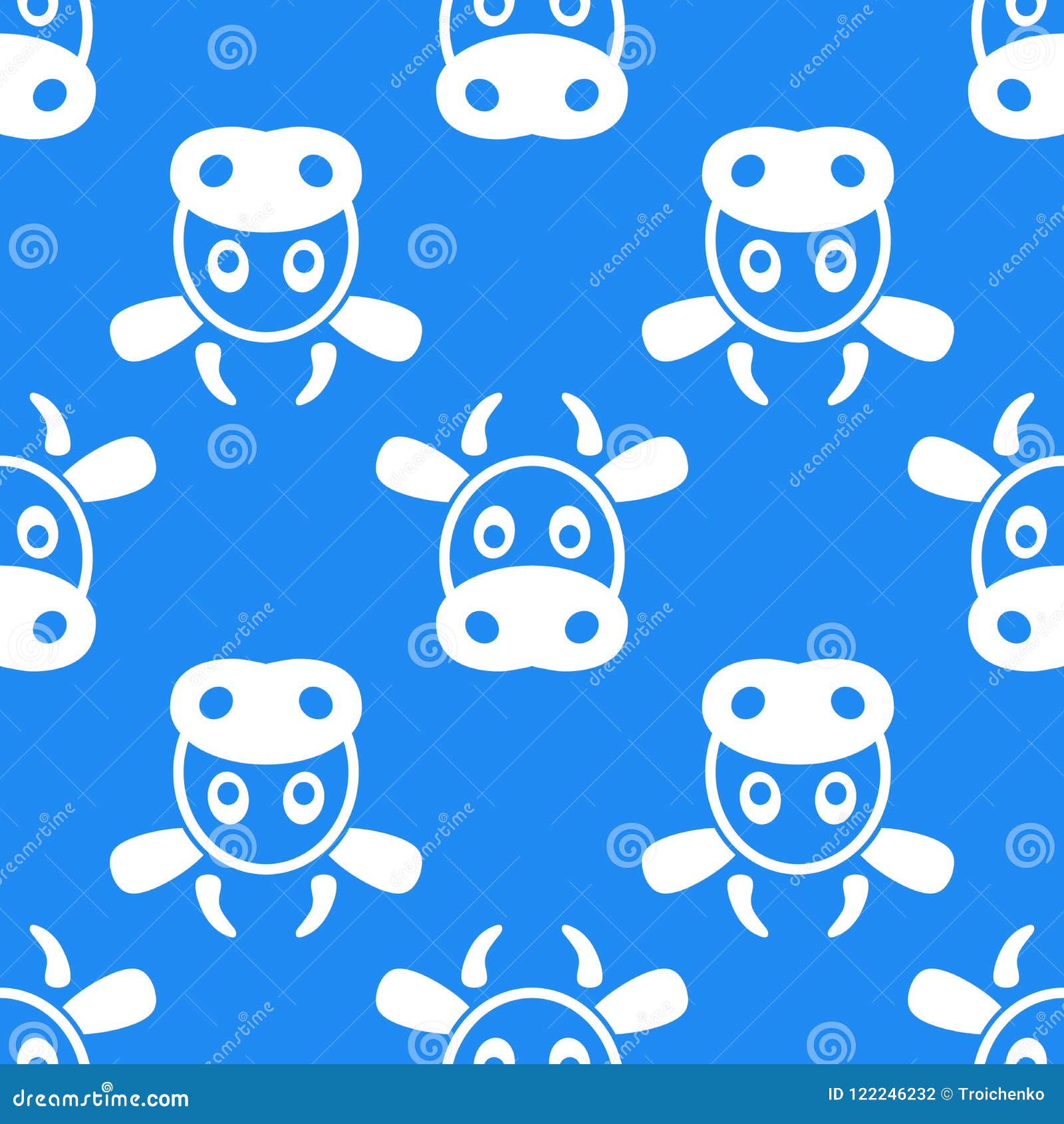 Funny Cartoon Vector Cow Face. Funny Background For Baby ...