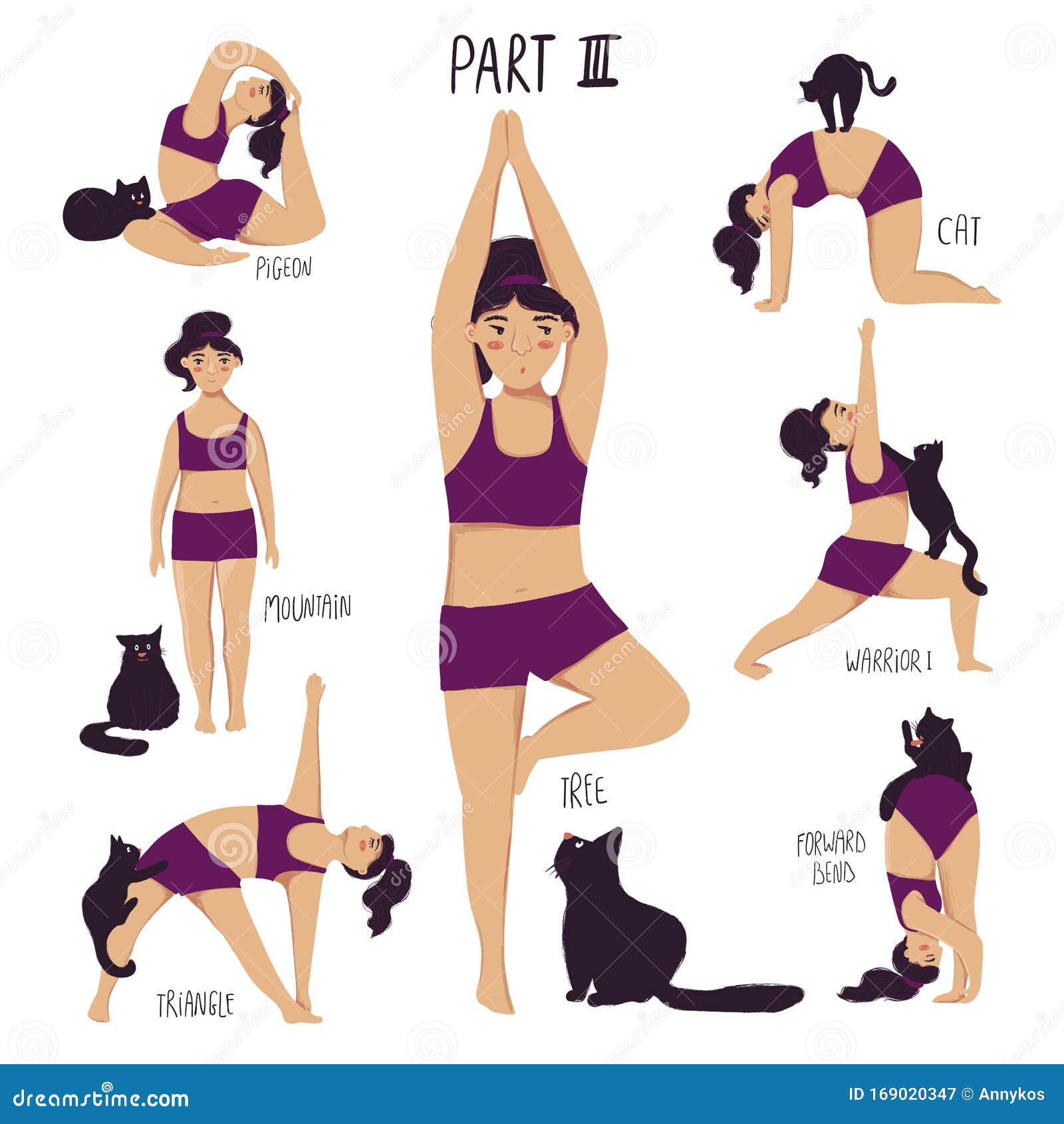 Funny Girl Doing Yoga with a Cat Stock Vector - Illustration of body, cartoon: 169020347 Funny Girl Doing Yoga with a Cat Stock Vector - Illustration of body, cartoon: 169020347