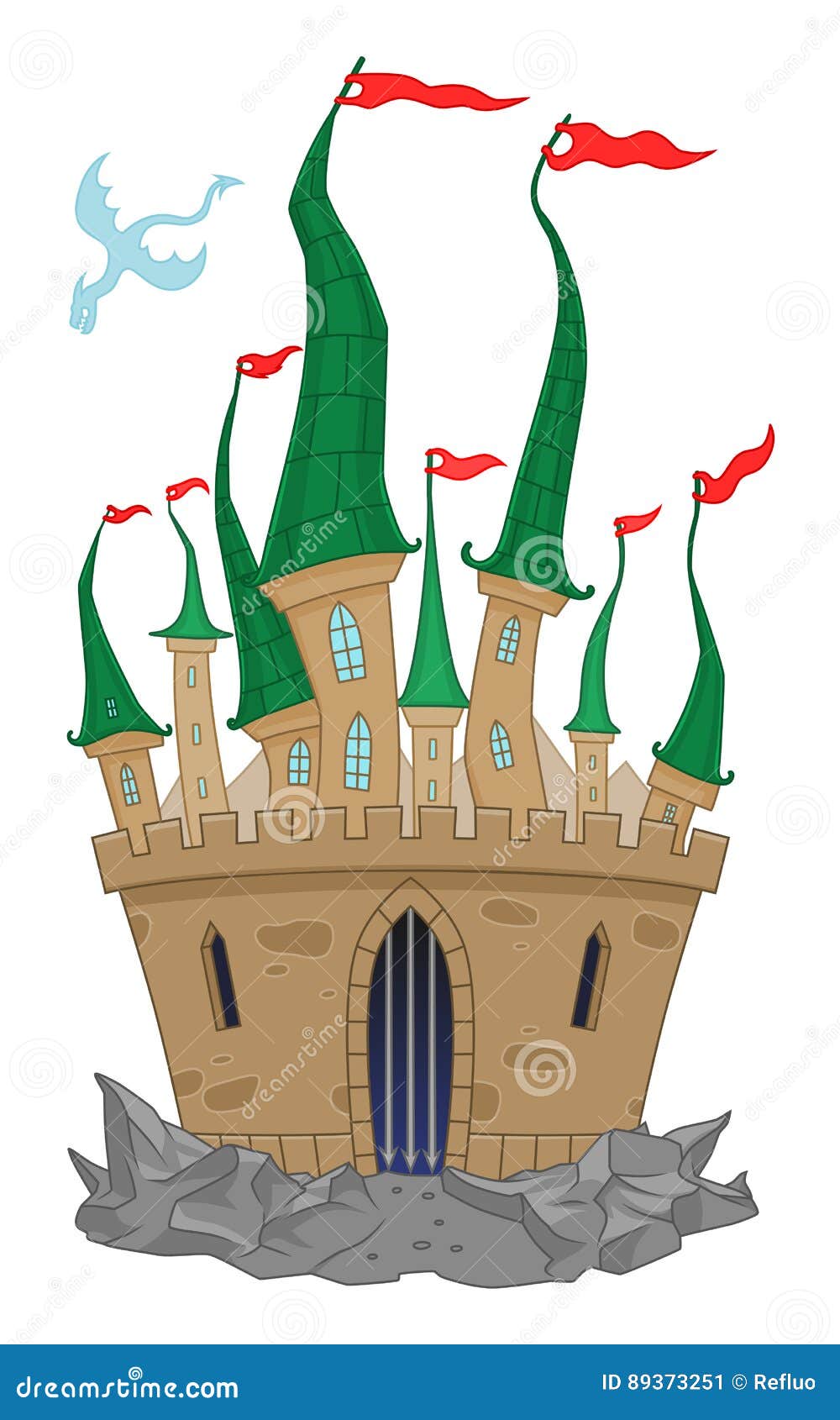 Funny castle stock vector. Illustration of isolated, palace - 89373251