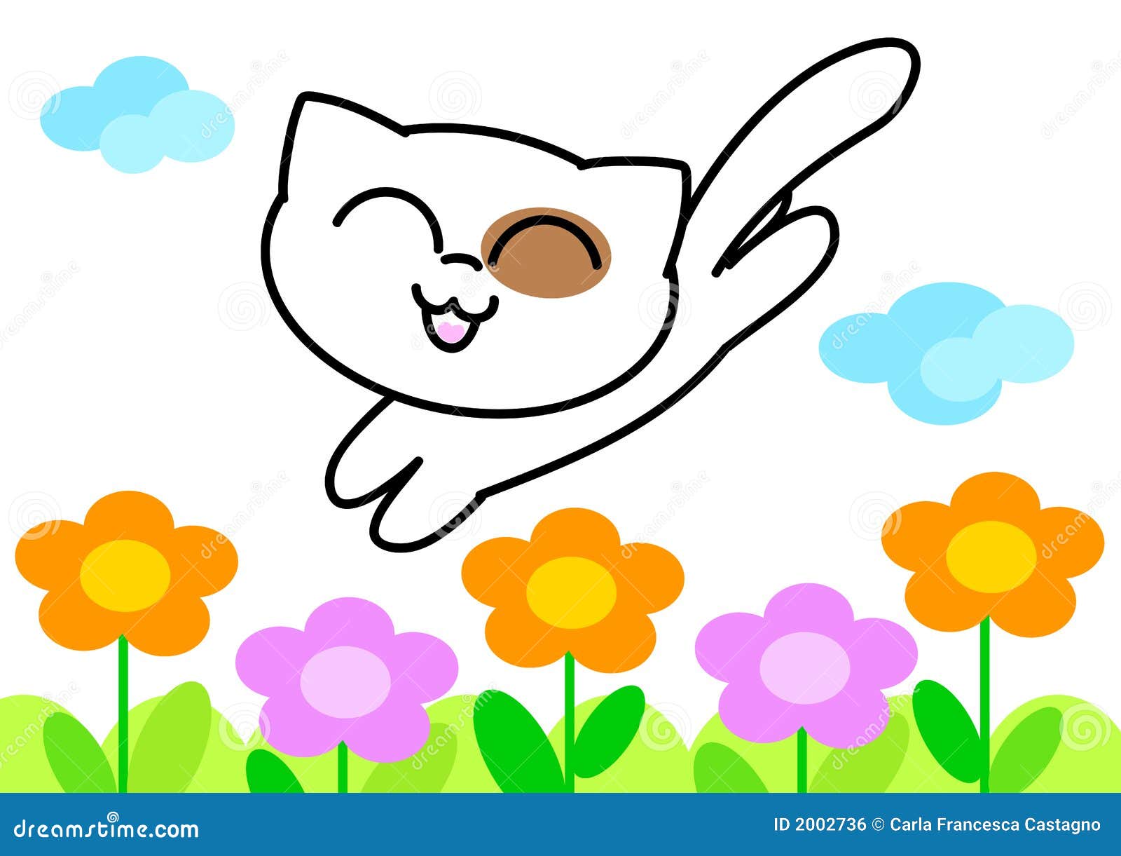 funny cat with flowers - ial 