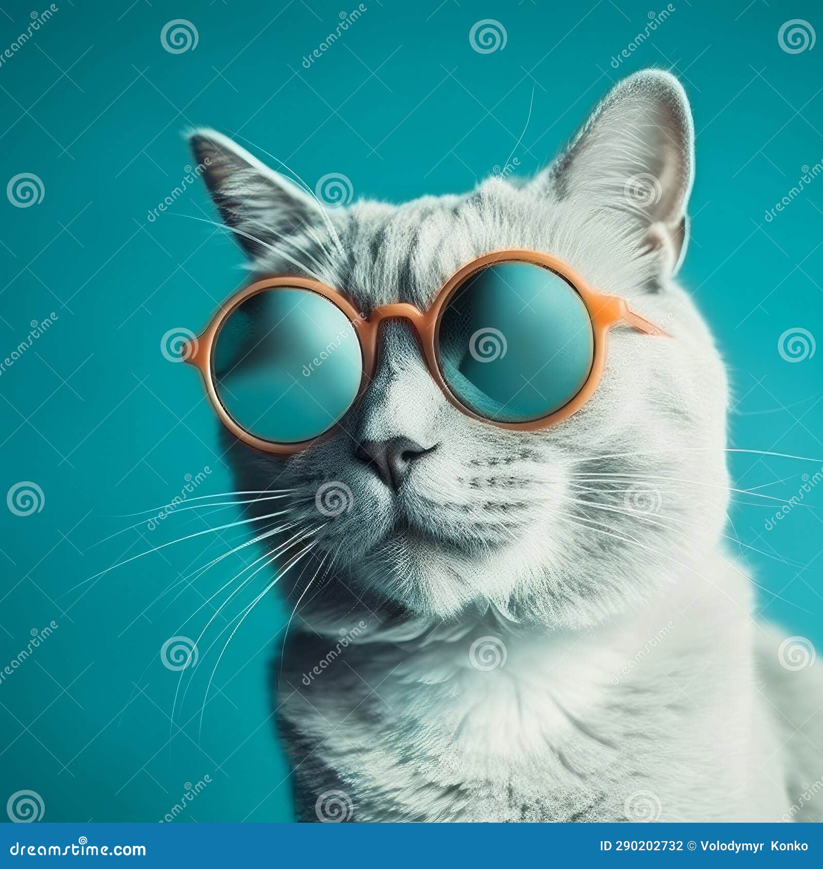 Funny Cat with Sunglasses. AI Generated. Generative Ai Stock Photo
