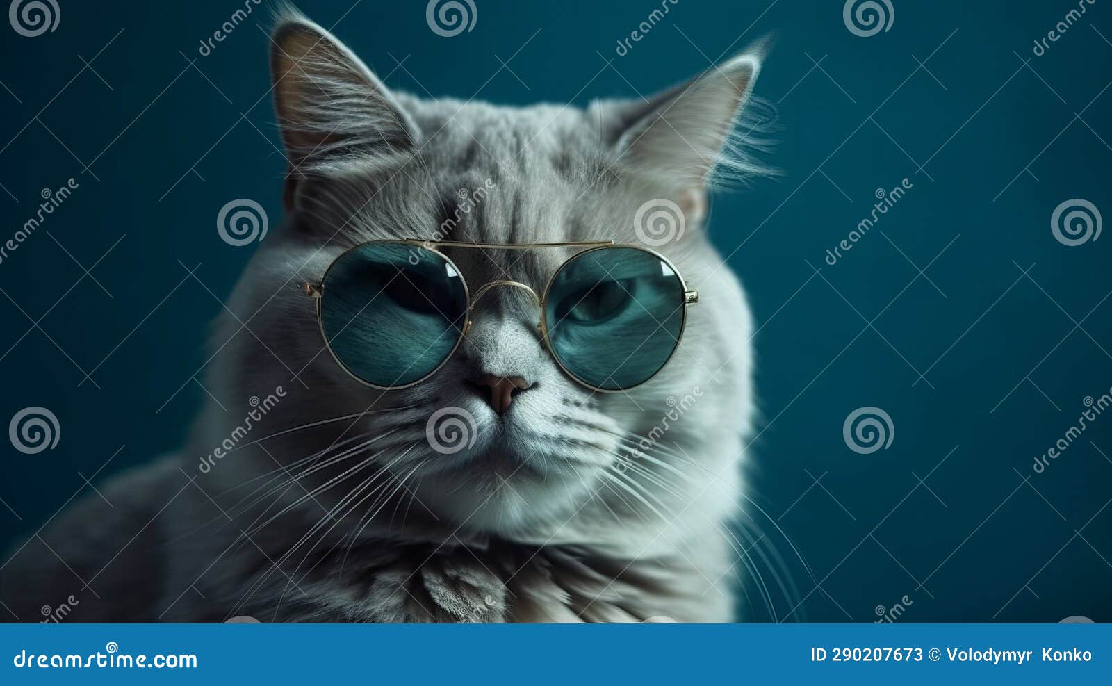 Funny Cat with Sunglasses Isolated. Generative Ai Stock Image Image