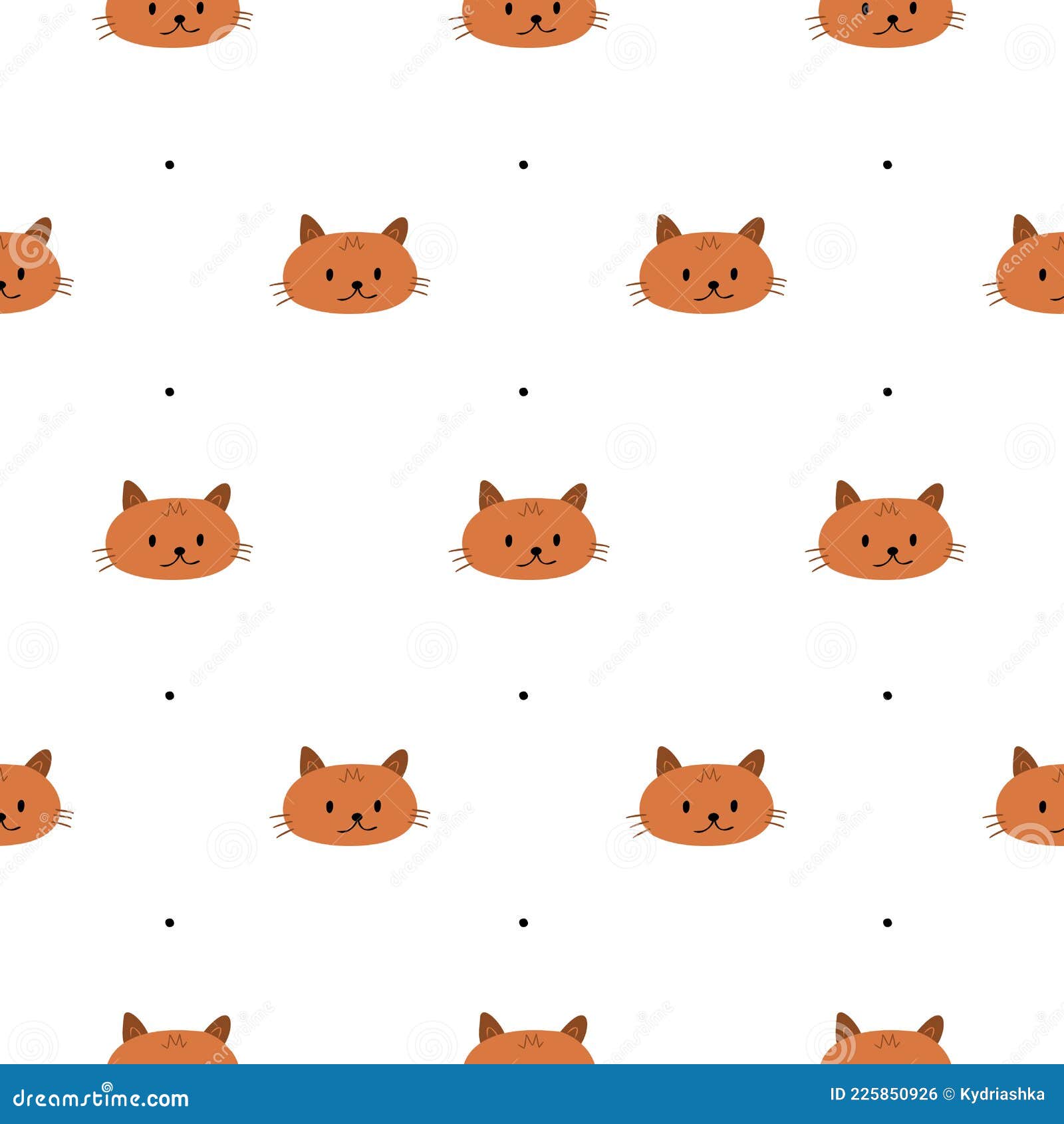 Funny Cats. Abstract Seamless Pattern Background Stock Vector ...