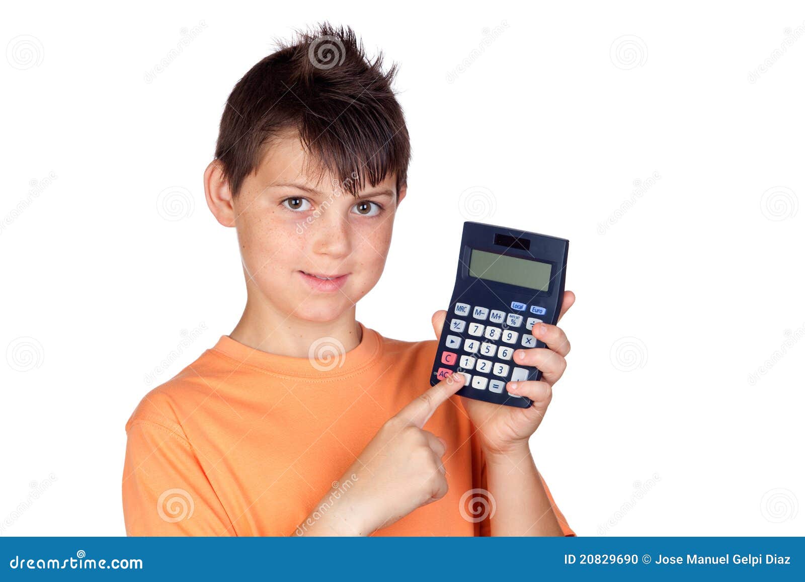 Child With A Calculator Stock Photo 33078420
