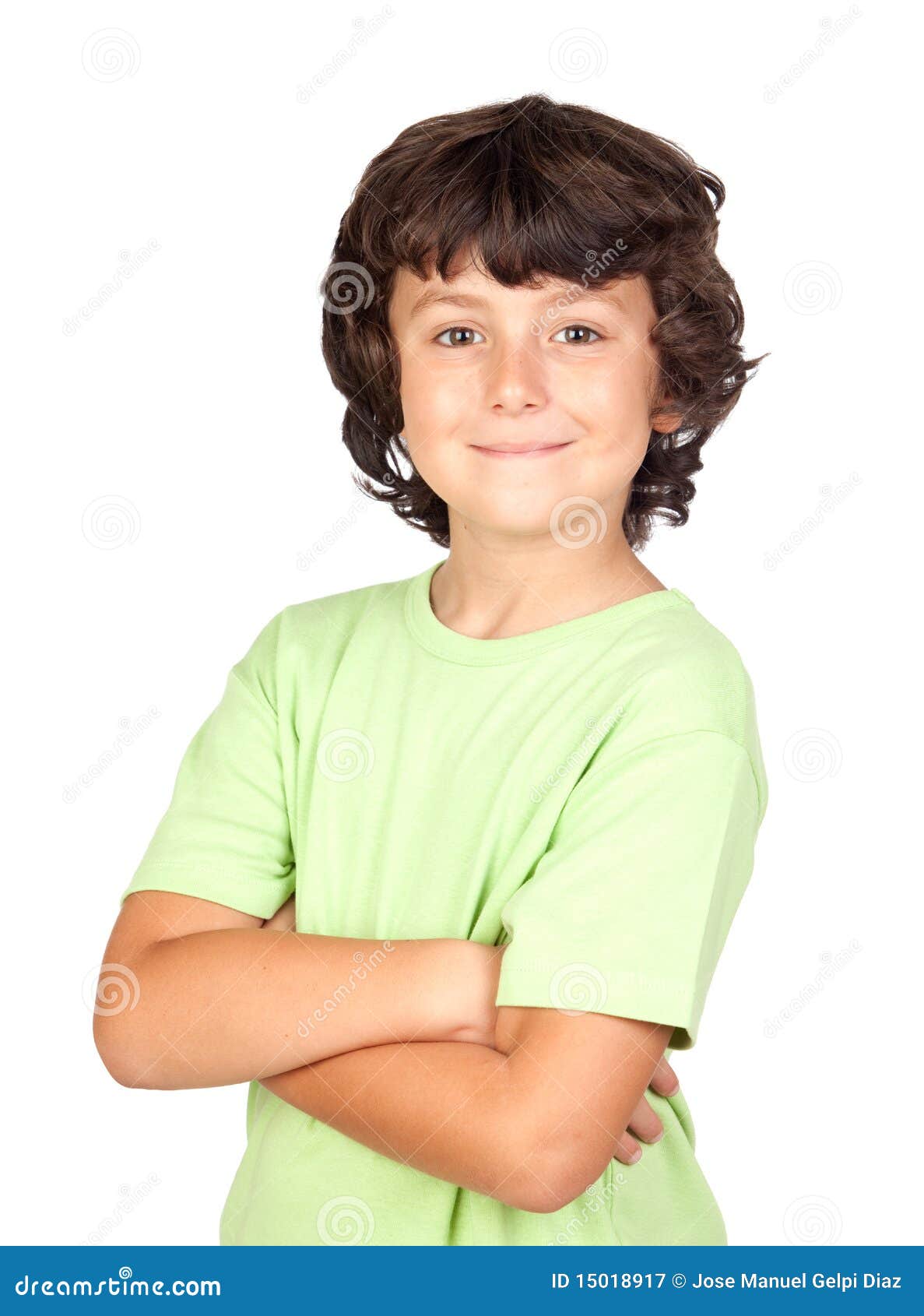 Funny Child with Green Tshirt Stock Image Image of little, happiness