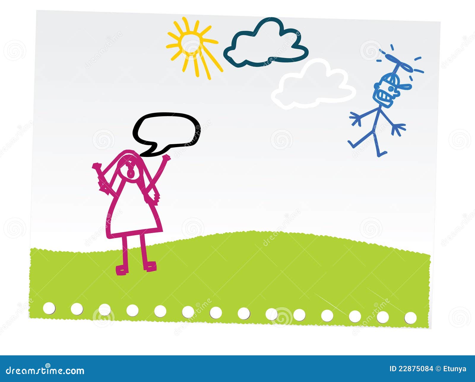 Funny child hand drawing stock vector Illustration of funny 22875084