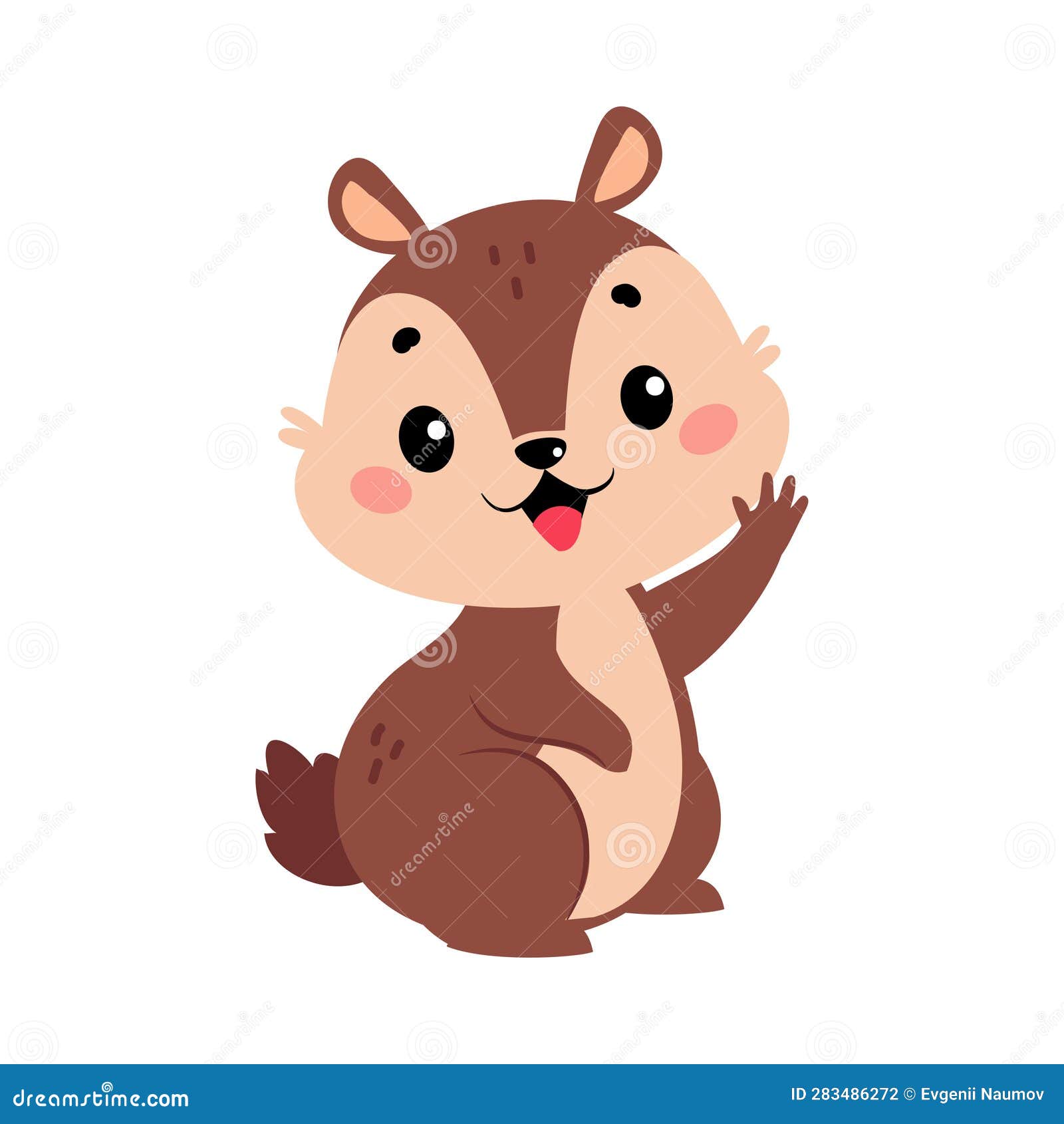 funny chipmunk character with cute snout greeting  