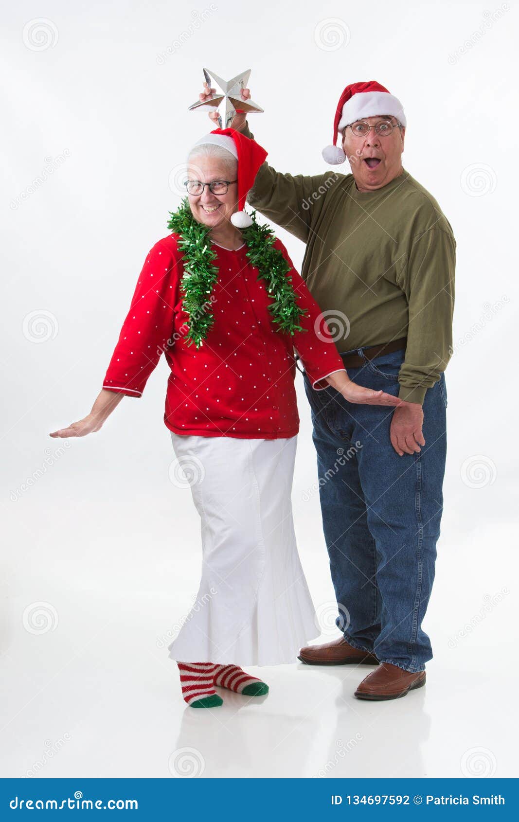 Funny Christmas couple stock photo. Image of holiday 134697592