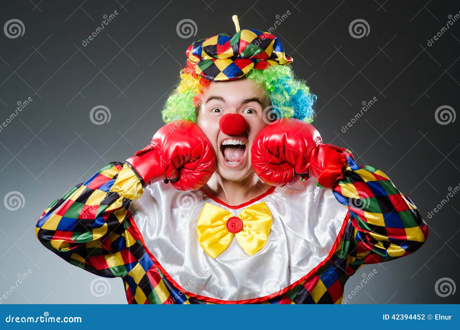 Funny clown stock photo. Image of fool, glove, male, fist 42394452