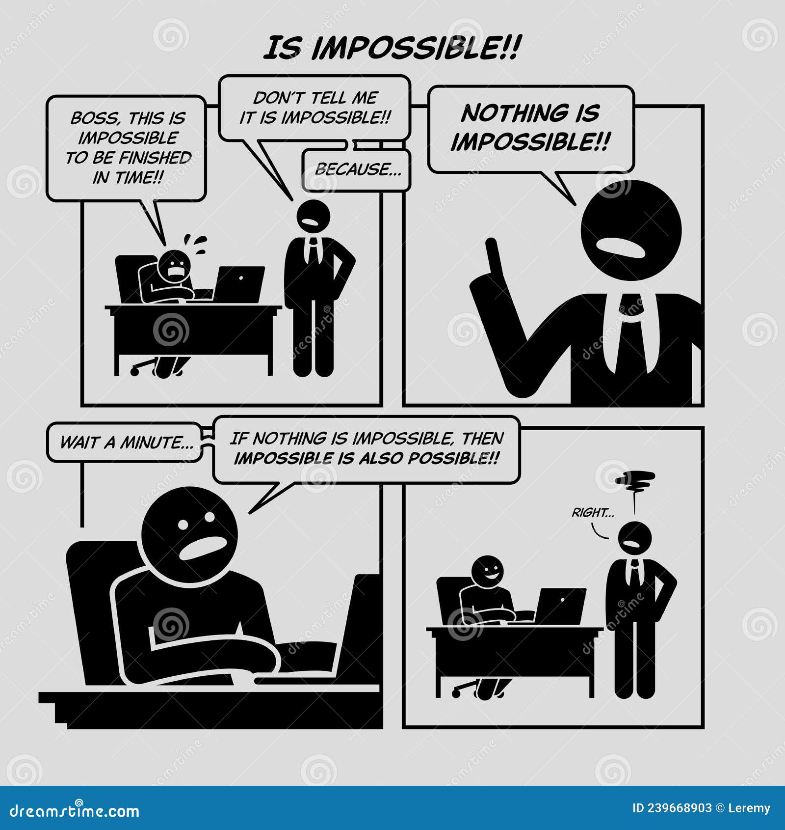 Funny Comic Strip. is Impossible Stock Vector - Illustration of comic,  arrogant: 239668903