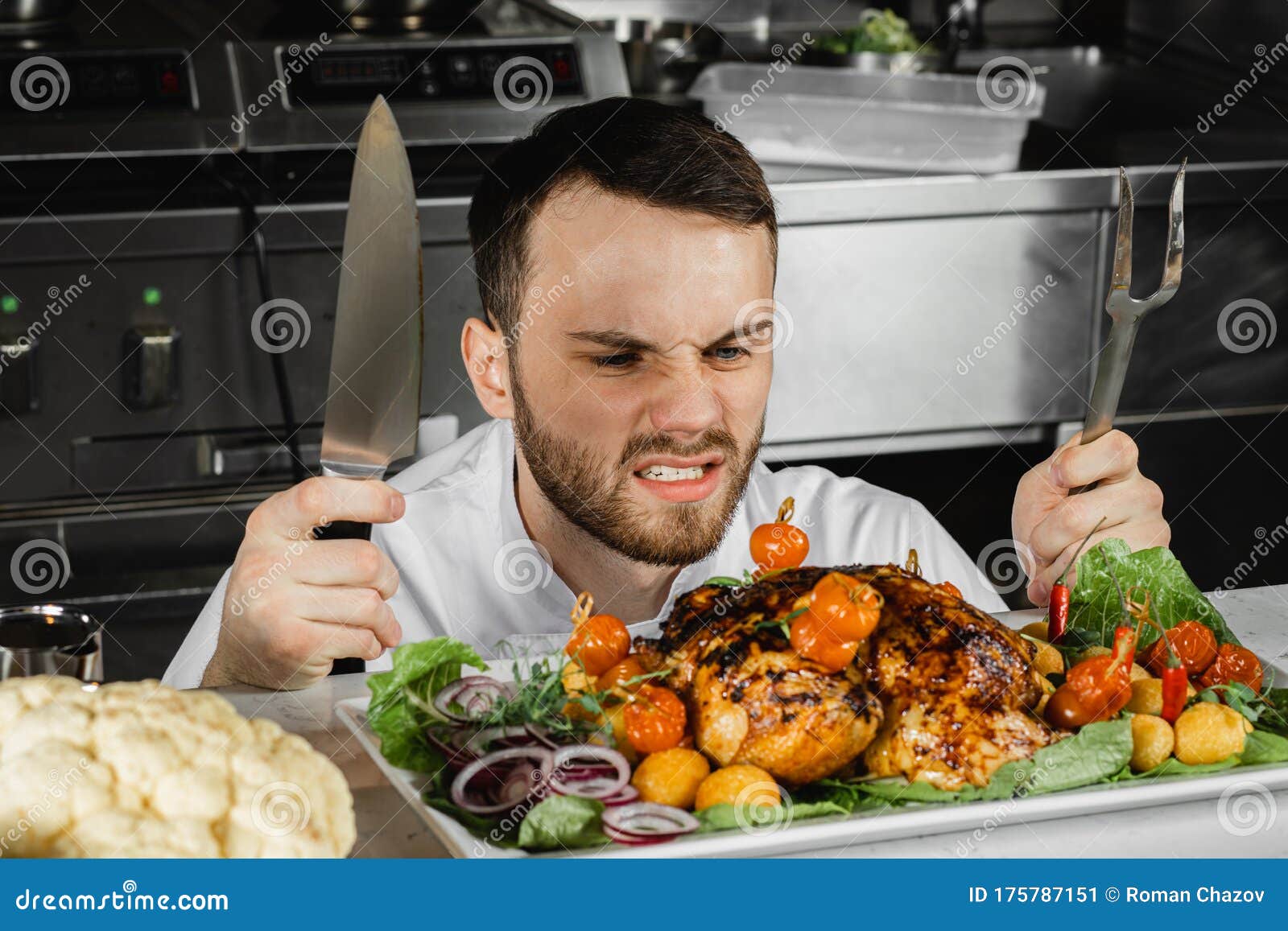 Funny Cooking. Attractive Caucasian Man In The Kitchen Stock Photo, Picture  and Royalty Free Image. Image 65857067.