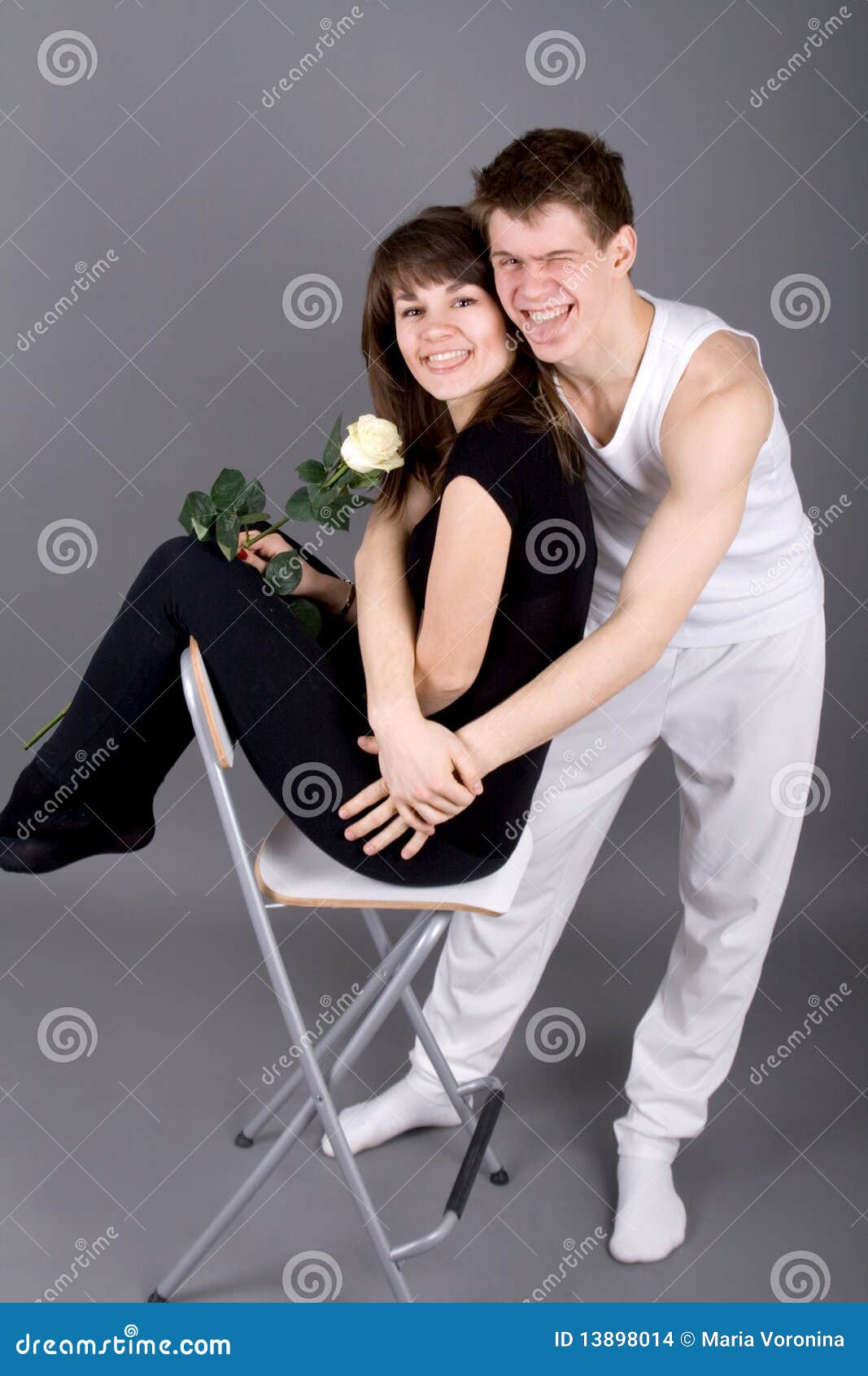 Funny couple stock photo. Image of flower, couple, casual - 13898014