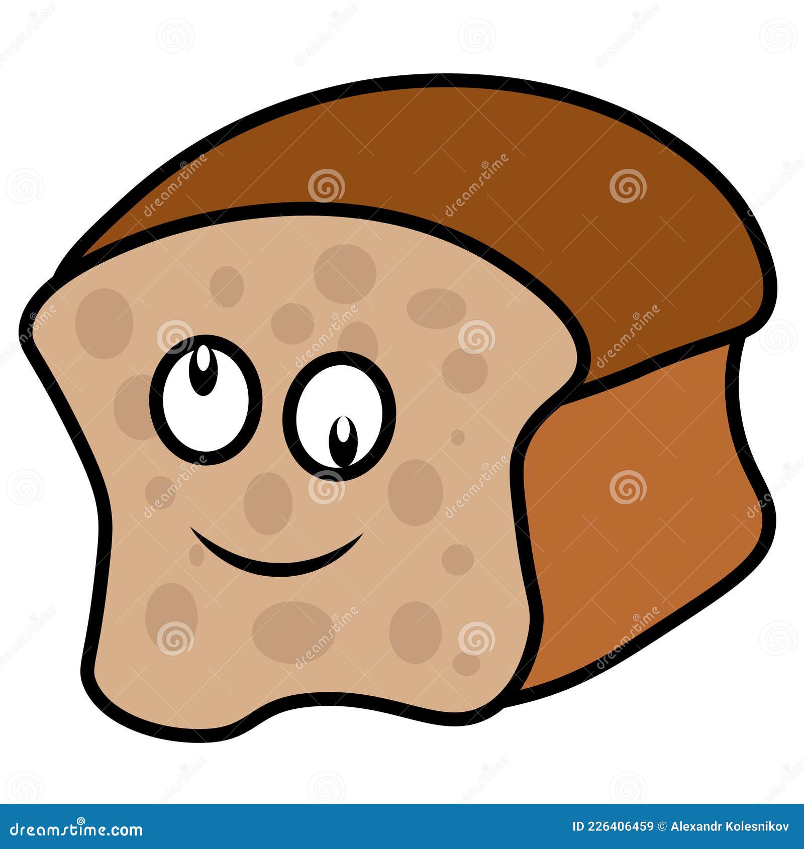 Funny Crazy Bread. Vector Illustration on the Theme of a Food Cartoon Stock  Vector - Illustration of bake, loaf: 226406459