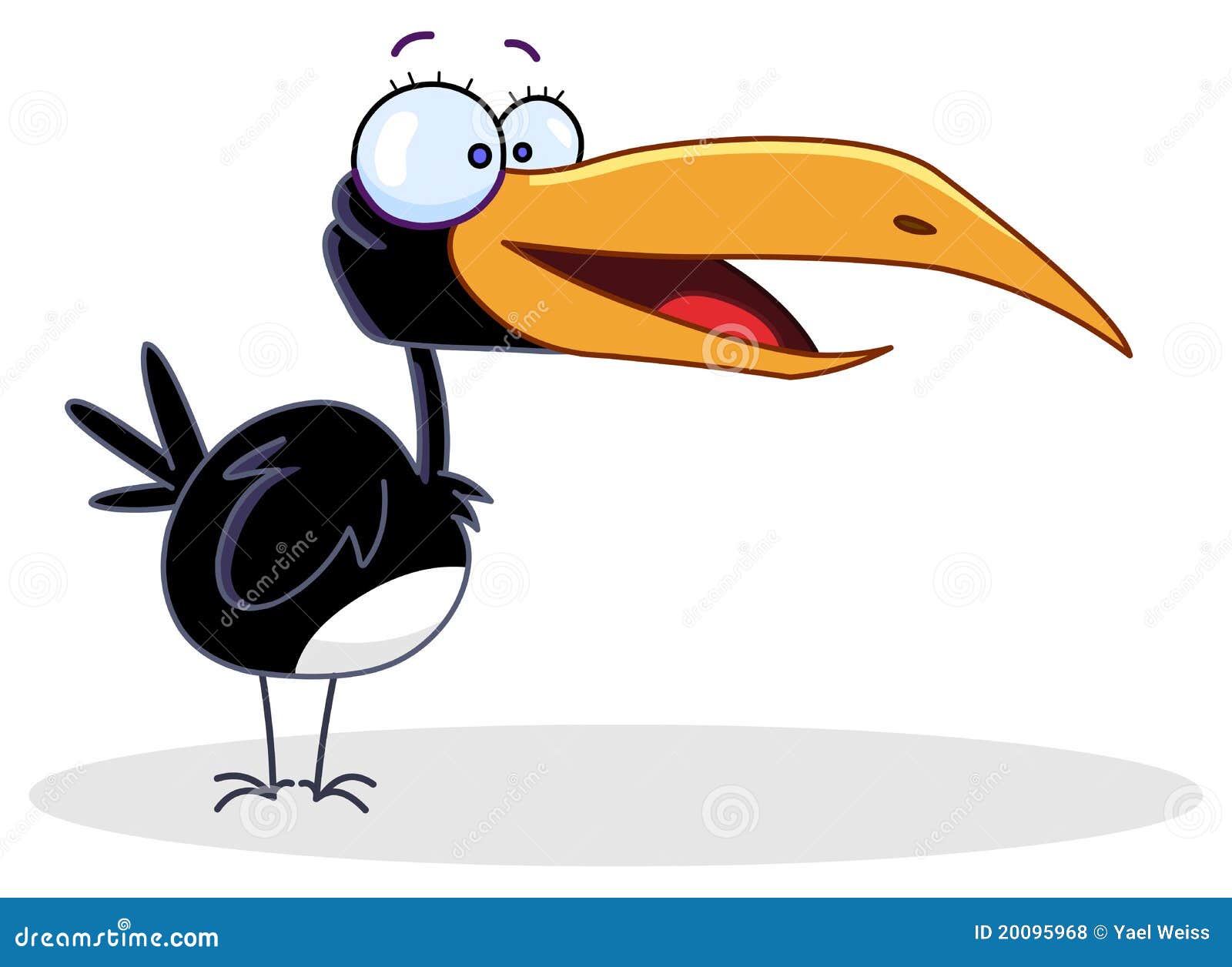 Funny crow stock vector. Illustration of animal, black - 20095968