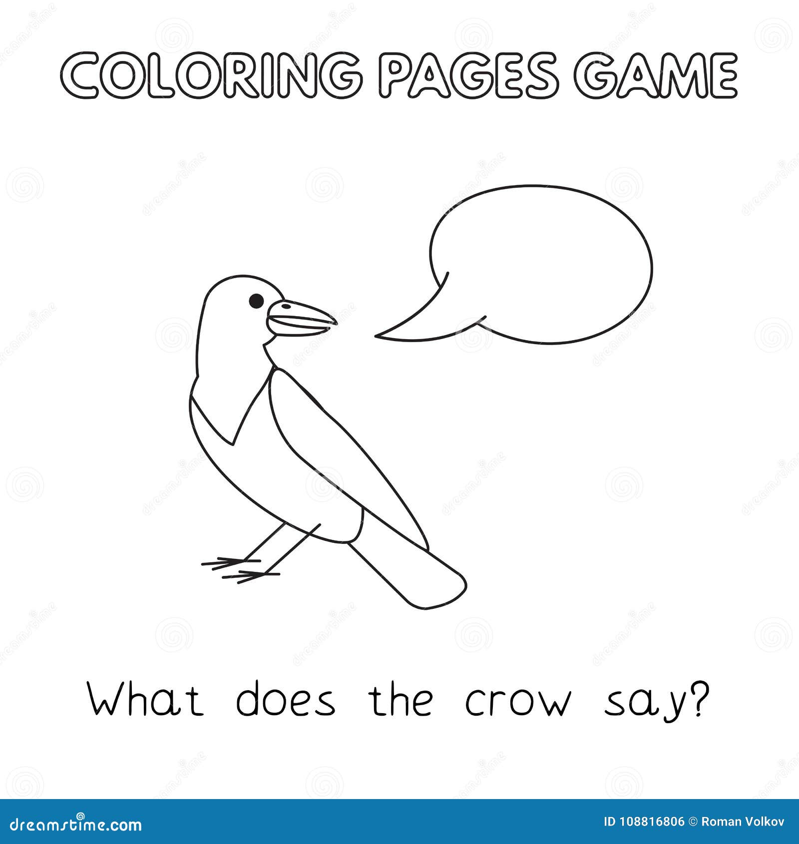 Cartoon Crow Coloring Book Stock Vector Illustration Colouring Crow To Print Coloring Pages Cartoon Crow Coloring Book