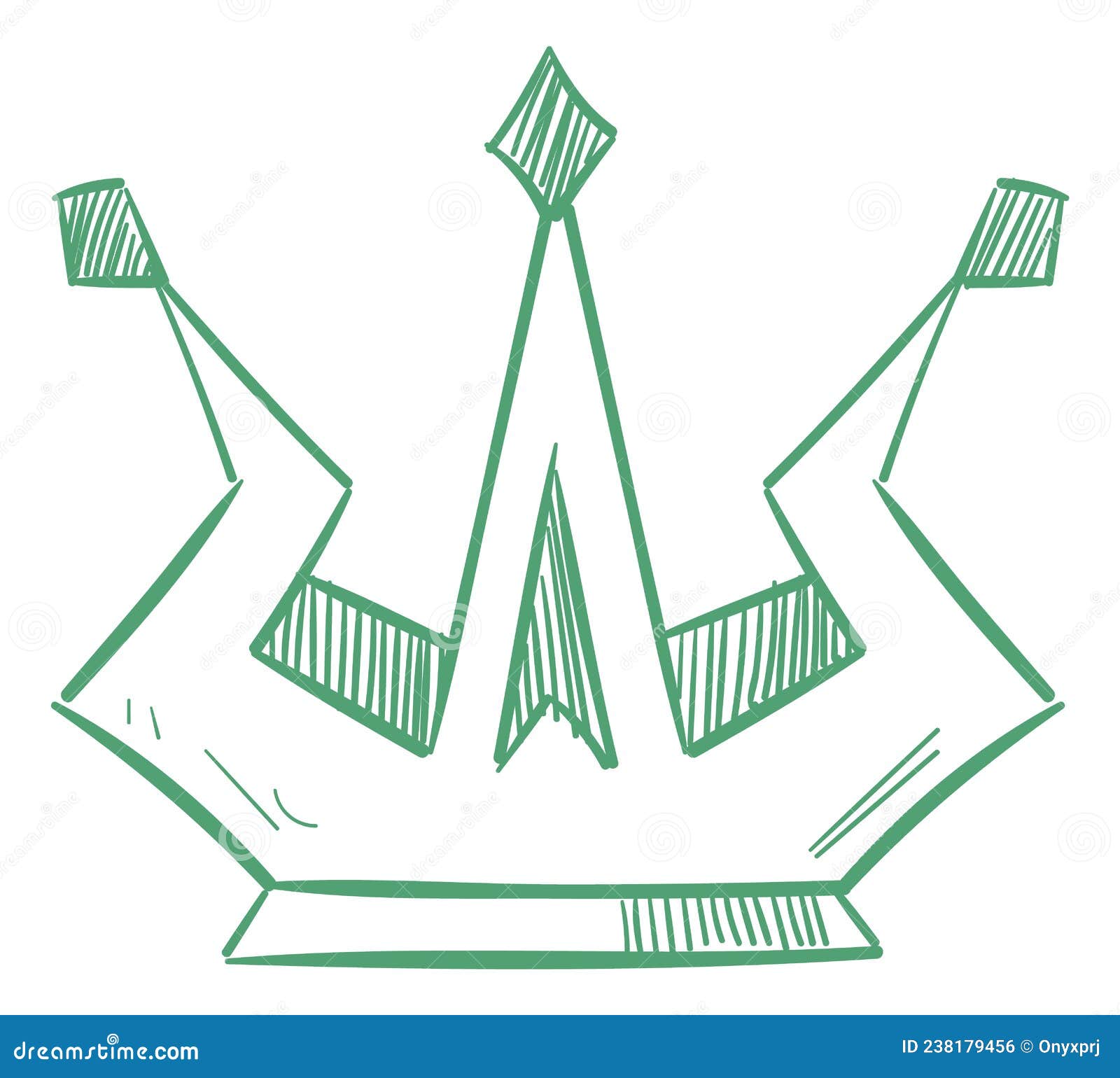 funny crown in hand drawn style. royal 