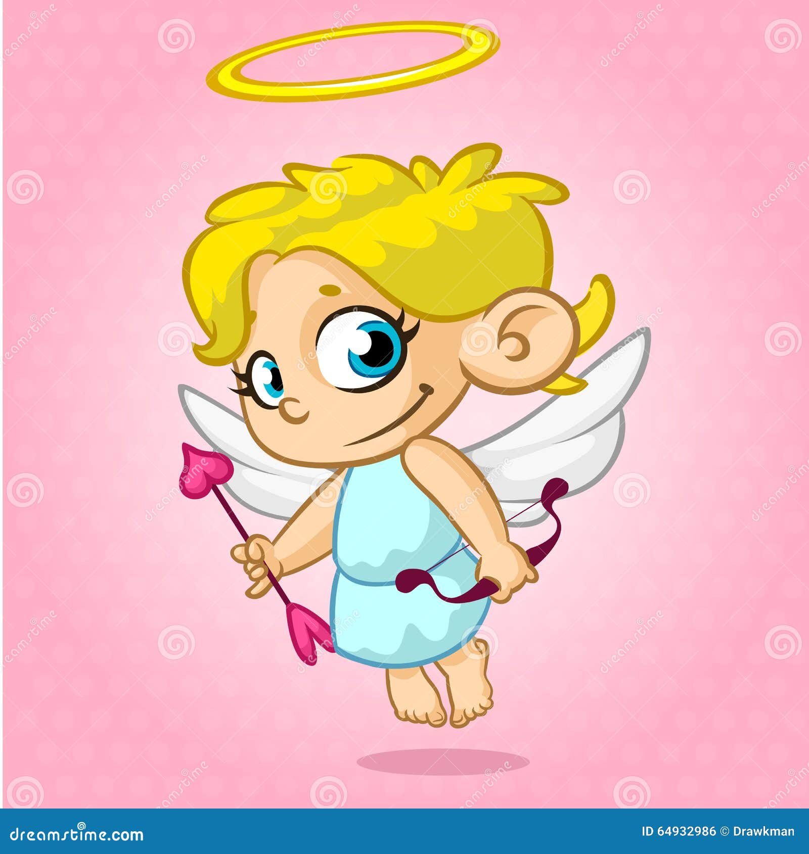 Funny Cupid With Bow And Arrow. Vector Illustration Of A Valentine's Day. Stock Vector ...1300 x 1390