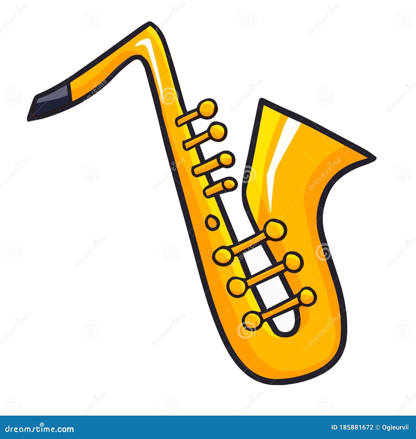 Funny and Cute Saxophone from Side View in Cartoon Style - Vector. Stock Vector - Illustration of style, funny: 185881672 Funny and Cute Saxophone from Side View in Cartoon Style - Vector. Stock Vector - Illustration of style, funny: 185881672