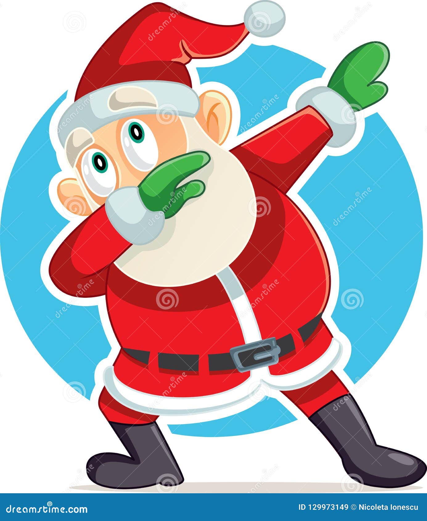 Funny Dabbing Santa Claus Vector Cartoon Stock Vector
