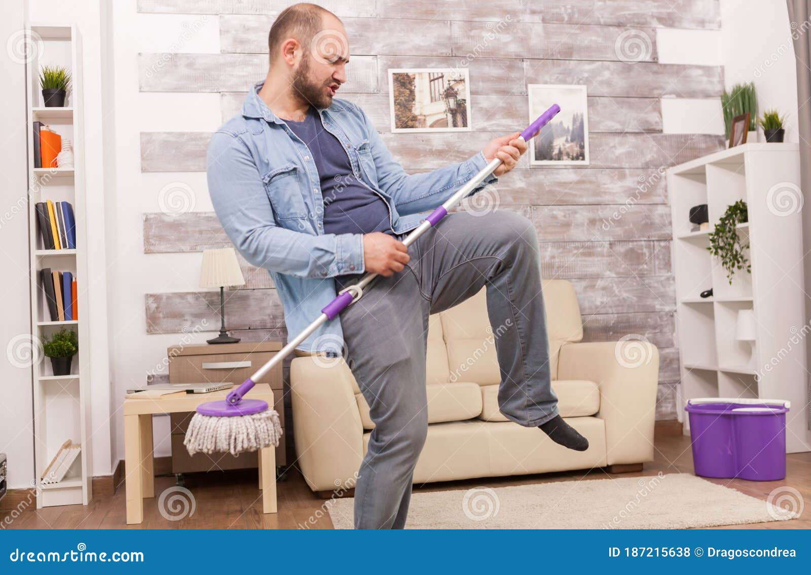 Funny Dancing and House Cleaning Stock Photo Image of funny, house