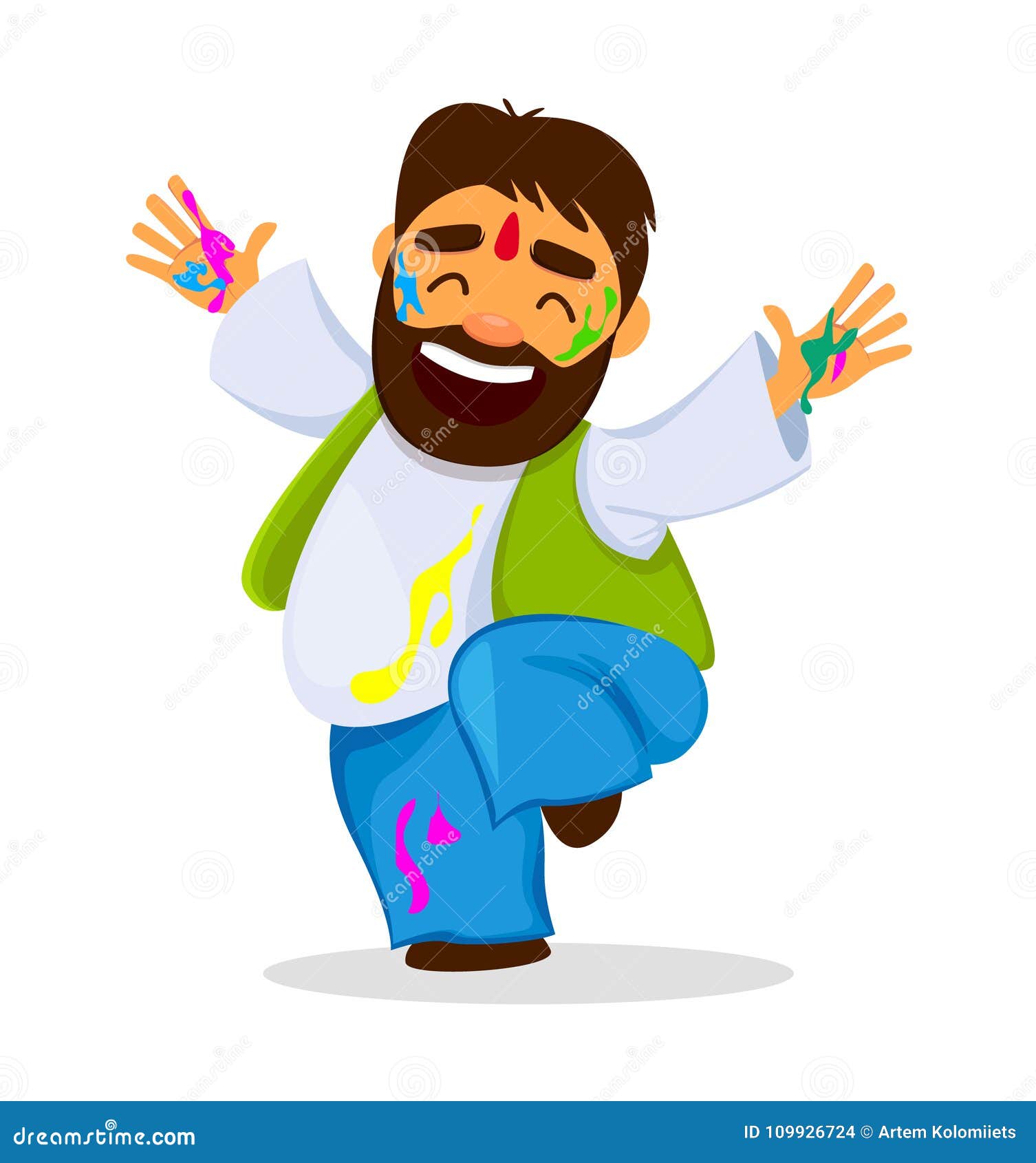 Funny Dancing Man in Paint. Stock Vector - Illustration of religious,  paint: 109926724