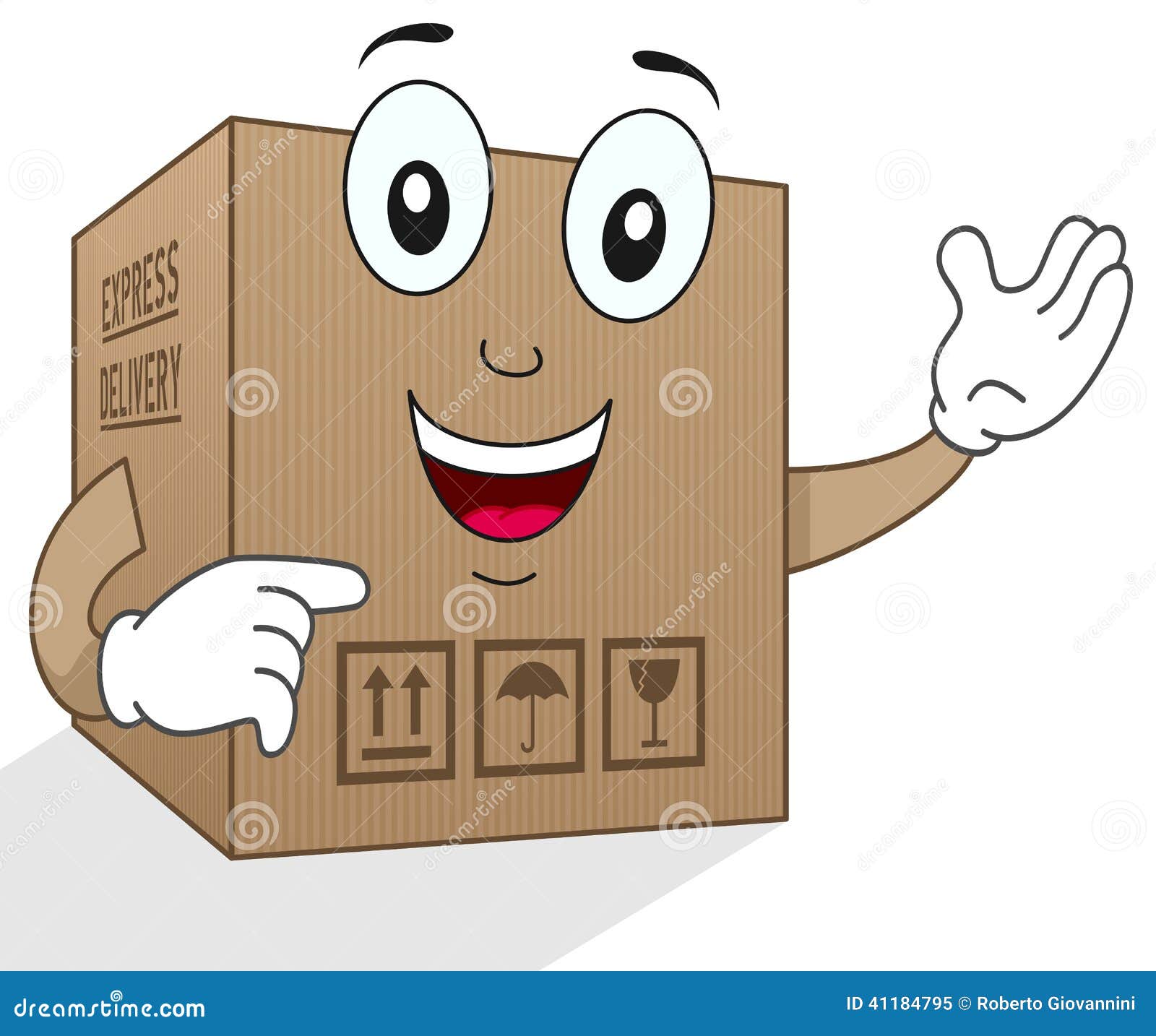 Funny Delivery Cardboard Box Character Stock Vector - Illustration of  happiness, shipment: 41184795