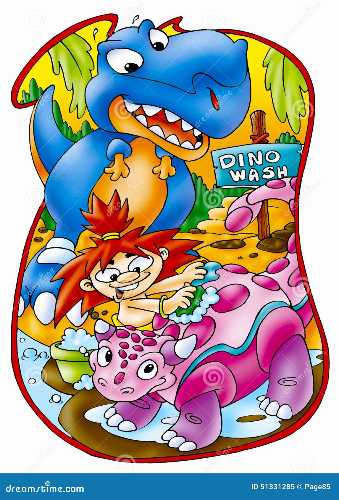 Funny Dinosaurs stock illustration. Illustration of cartoons - 51331285