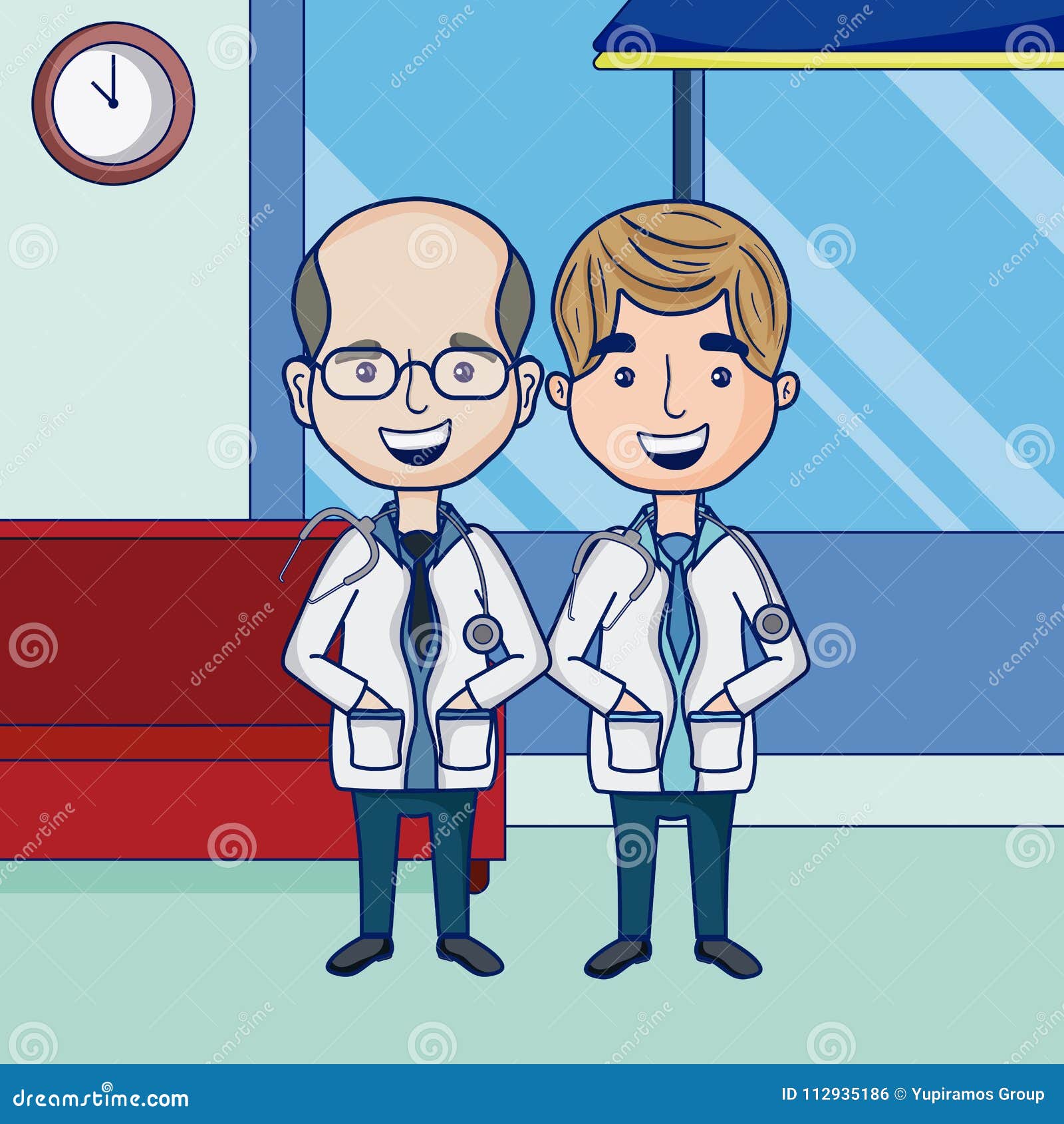 Funny doctors cartoons stock vector. Illustration of happy - 112935186
