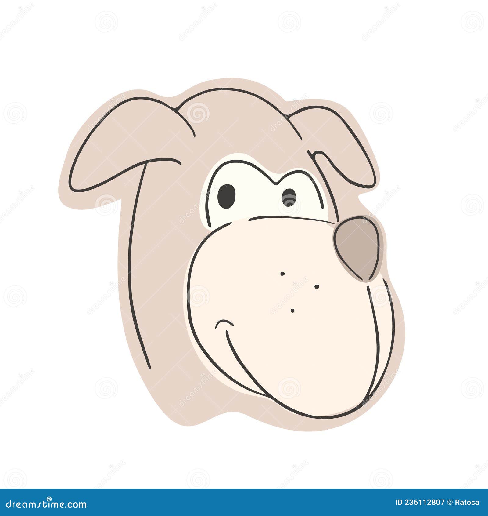 Funny dog face draw style stock vector. Illustration of cartoon - 236112807