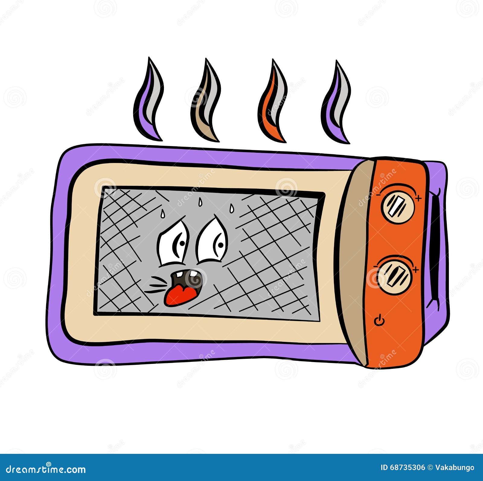 Funny Doodle Cartoon Microwave Stock Vector Illustration of design