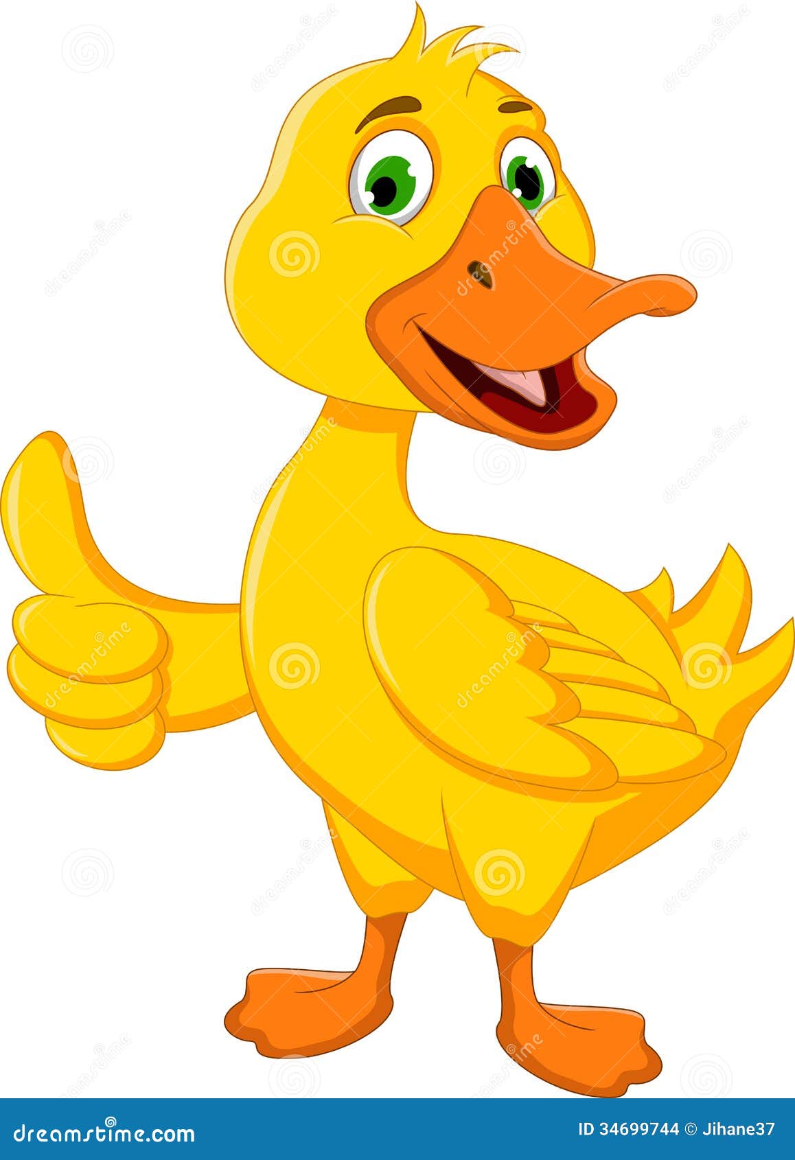 Funny Duck Cartoon Thumb Up for You Design Stock Illustration ...