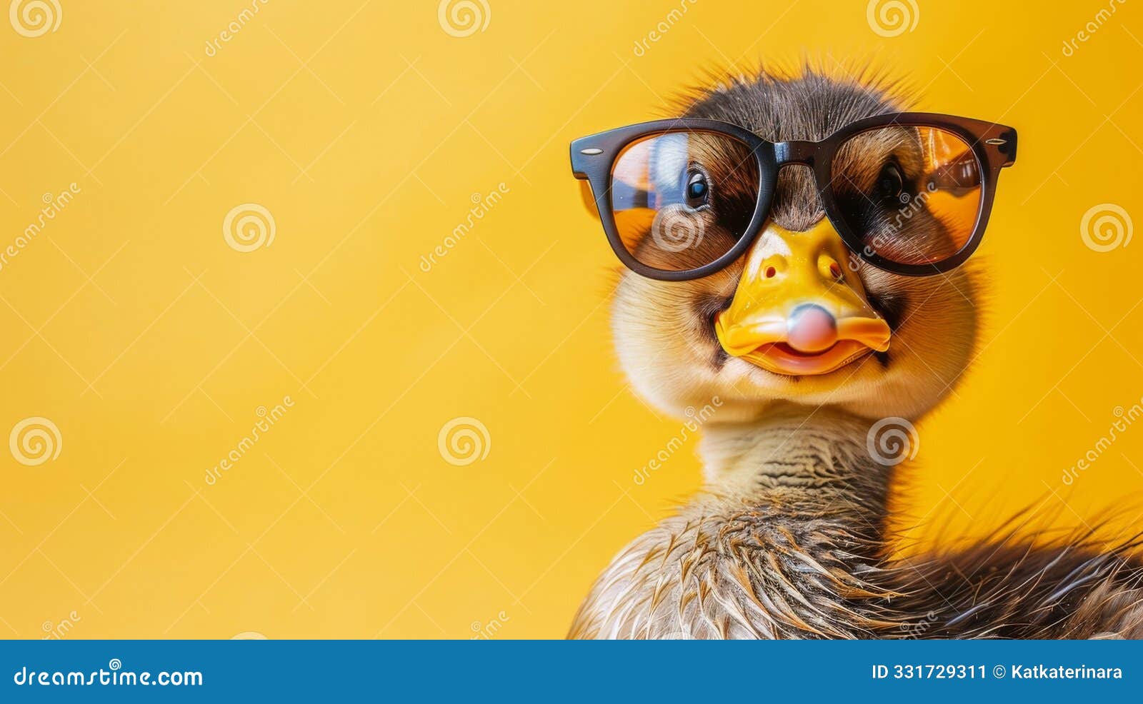 funny duck in sunglasses in trendy style on colorful background. portrait pet summer. pet care, generated ai