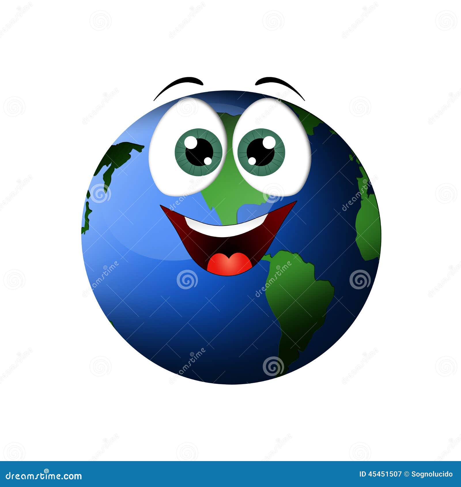 Funny Earth on White Background Stock Illustration - Illustration of  background, nice: 45451507