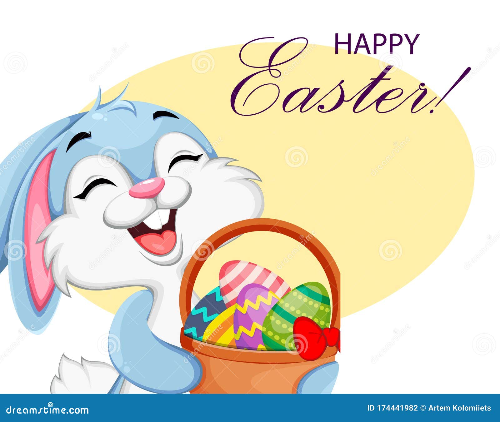 Funny Easter Bunny Cartoon Character Stock Vector - Illustration of card,  ears: 174441982