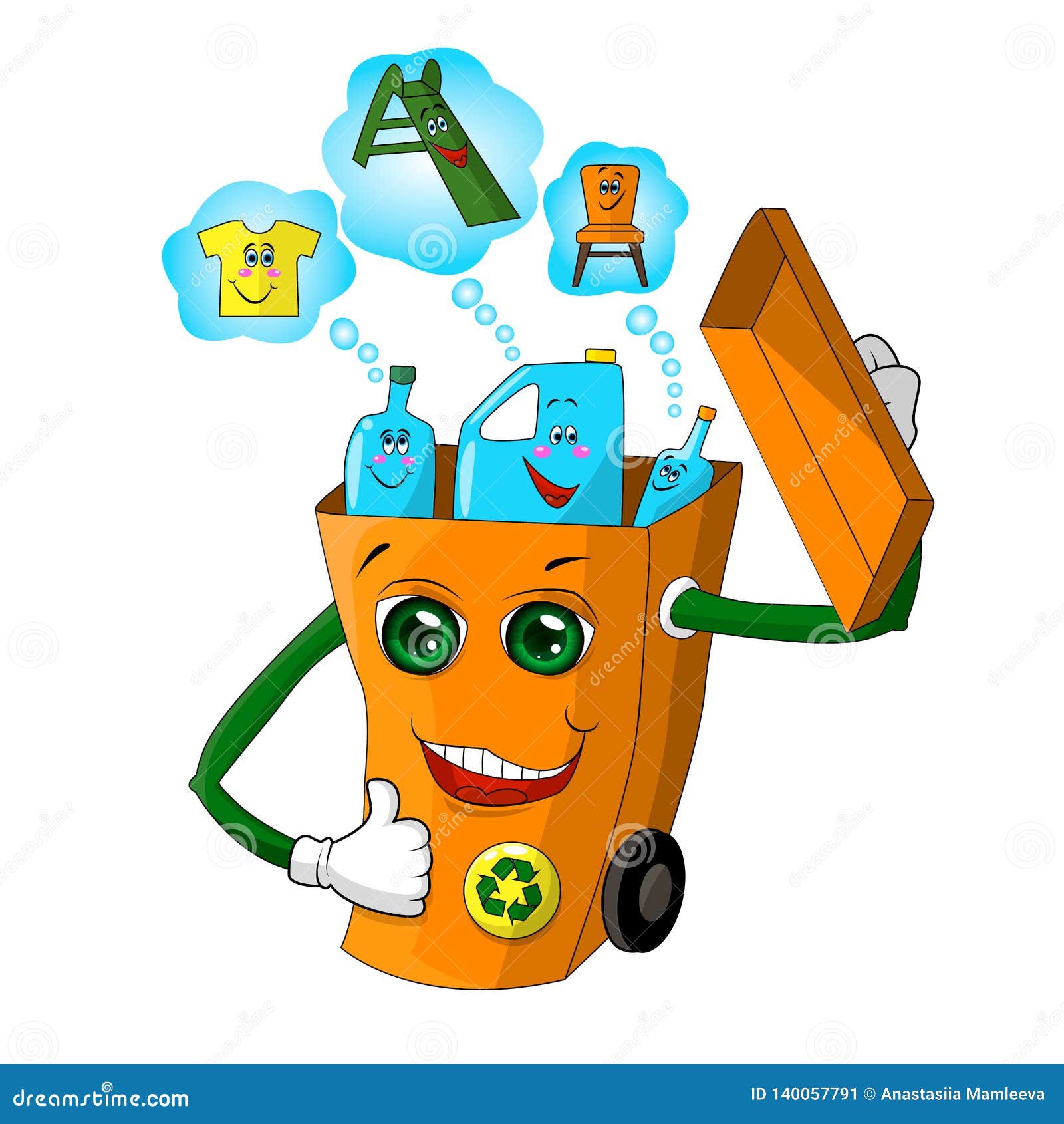 Funny Ecological Illustration on the Theme of Plastic Processing and the  Use of Secondary Raw Materials in Production Stock Vector - Illustration of  dreams, environment: 140057791