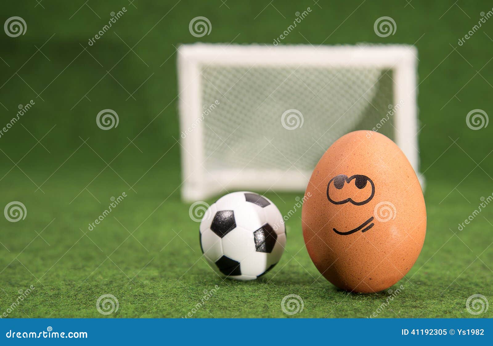 Funny egg and football stock image. Image of kick, round 41192305