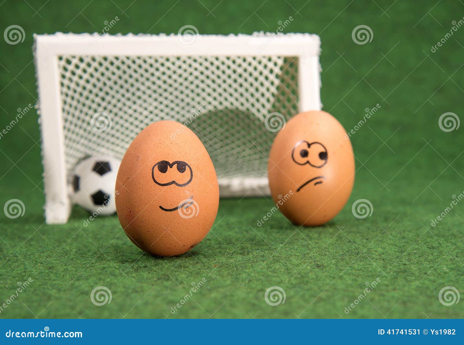 Funny Eggs and Football. Goal and Envy Egg Stock Image Image of outdoors, black 41741531