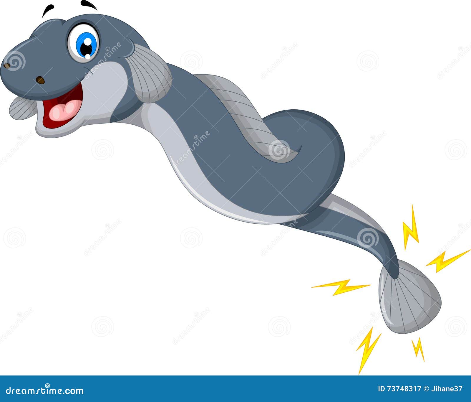 Funny Electric Eel Cartoon Posing Stock Illustration Illustration of