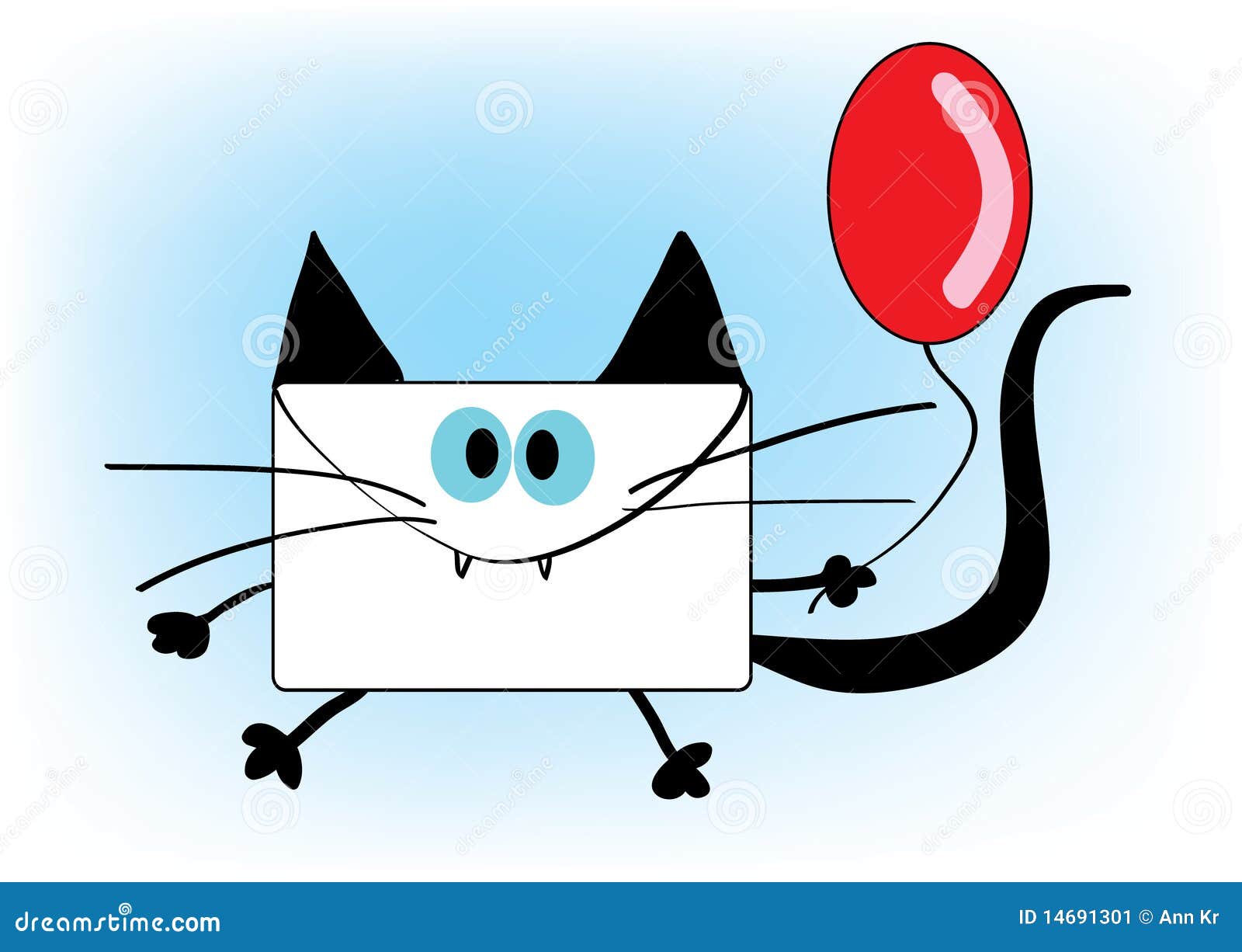 Funny Envelope Cat With Red Balloon Stock Image Image 14691301
