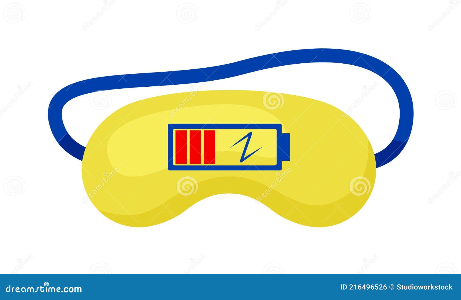 Funny Eye Mask with Battery Charging Isolated on White Stock Vector