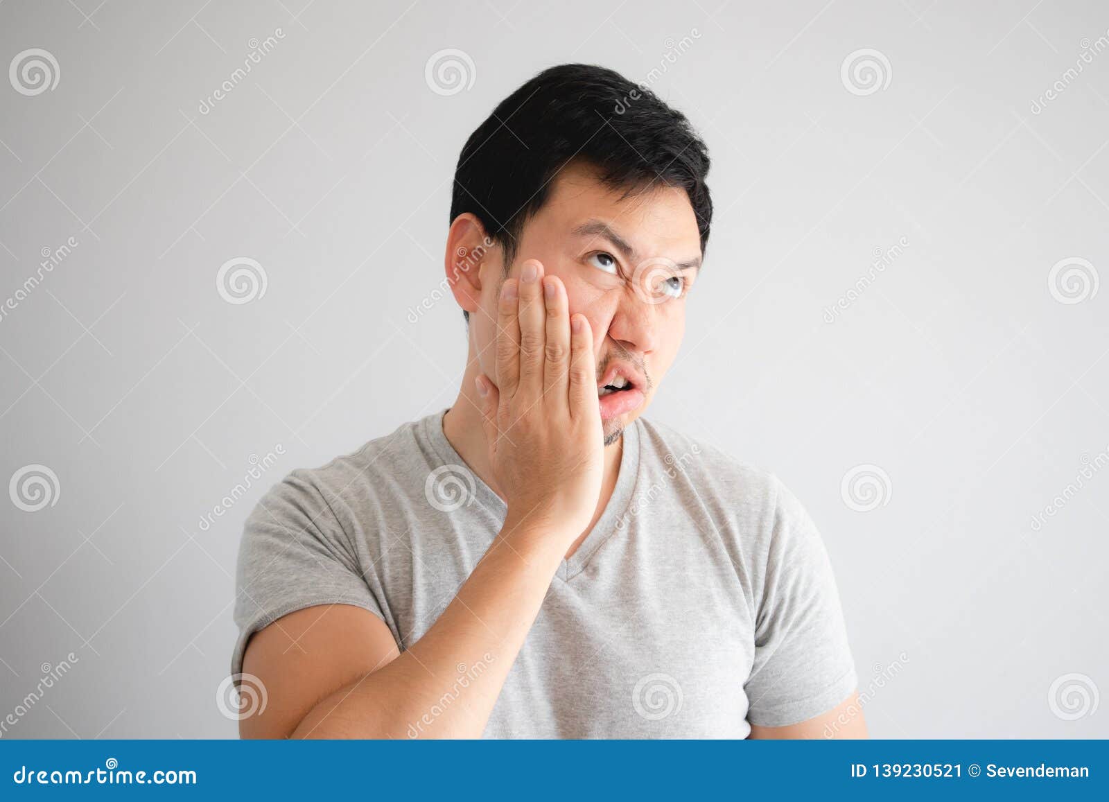 Funny Face of Angry Man Punish Himself by Hit on His Own Face Stock Image -  Image of conflict, negative: 139230521
