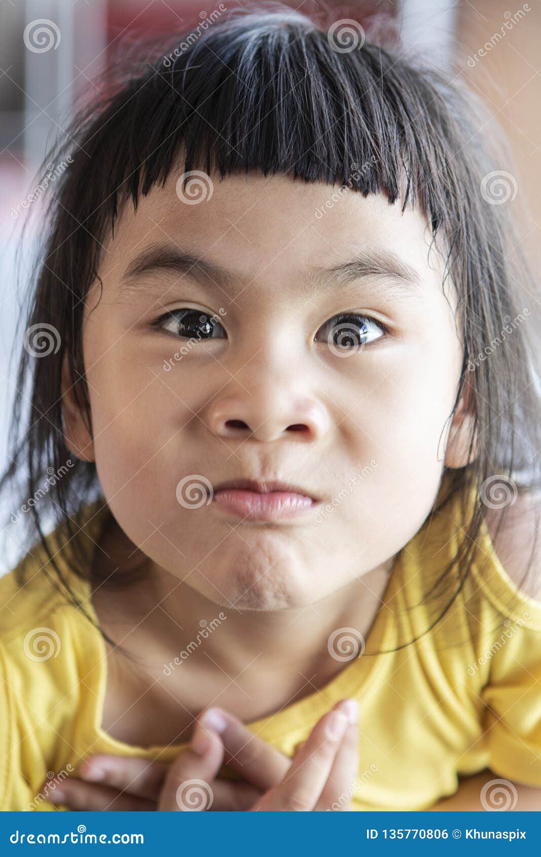 Funny Face of Asian Lovely Children Stock Photo - Image of eyes, comedy ...