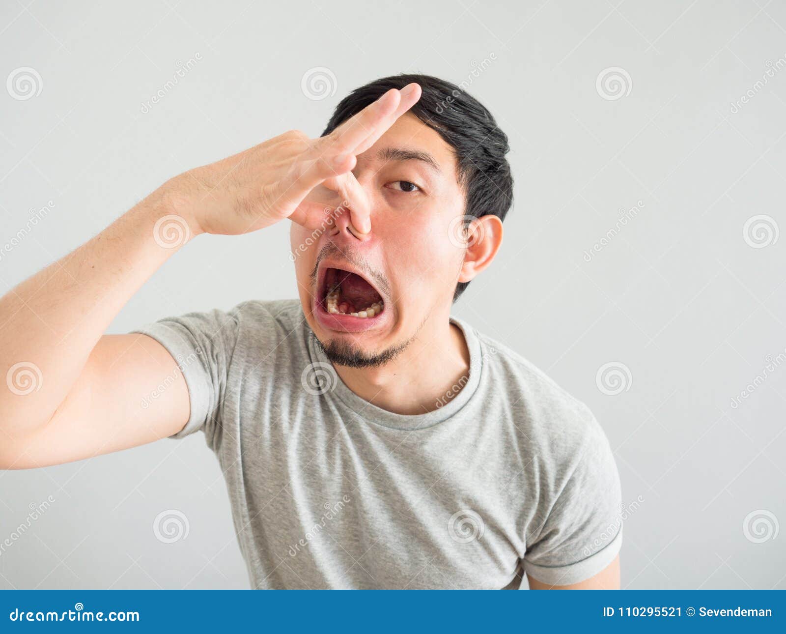 Funny Face of Bad Breath Man. Stock Image Image of concept, face