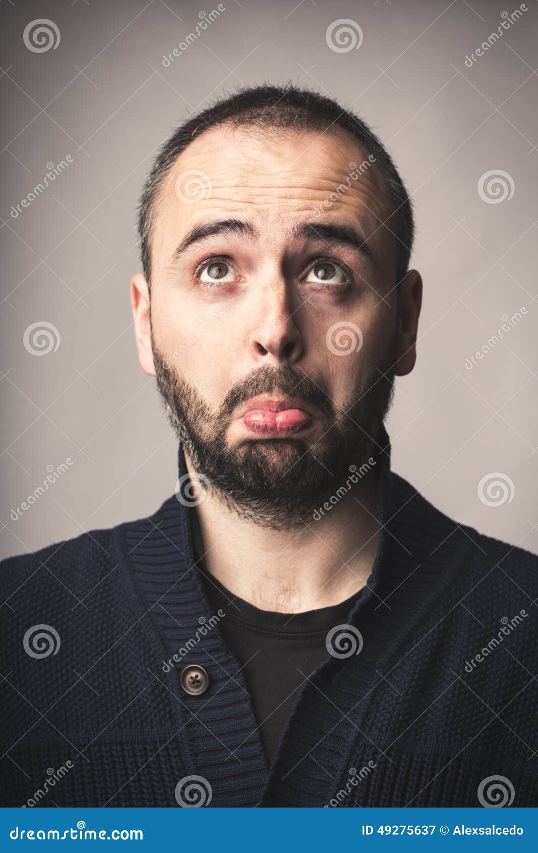 Funny face stock image. Image of studio, clever, portrait - 49275637