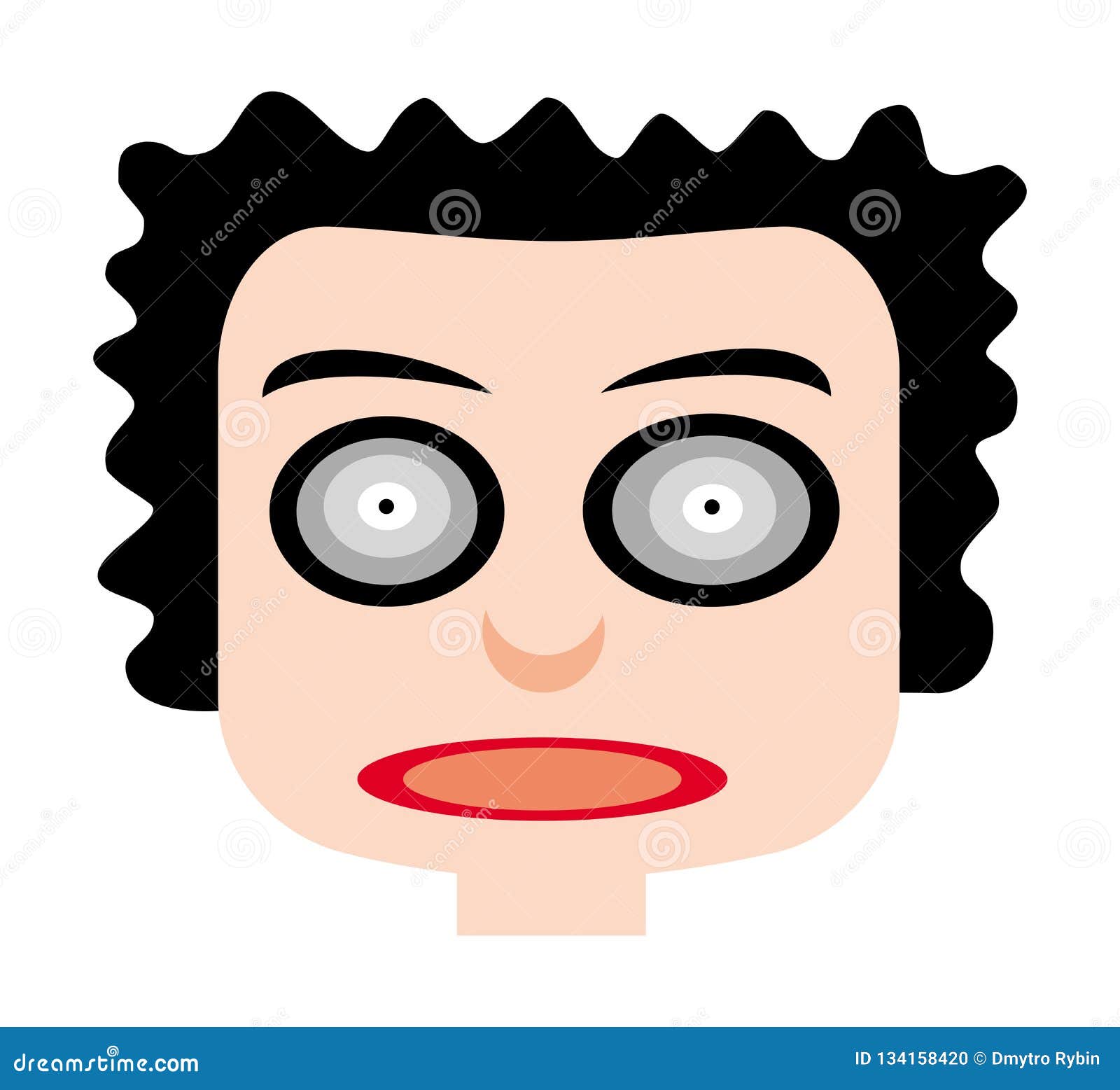 Funny Face of a Boy with Big Crazy Eyes. Cartoon Drawing. Vector Stock  Vector - Illustration of isolated, smile: 134158420