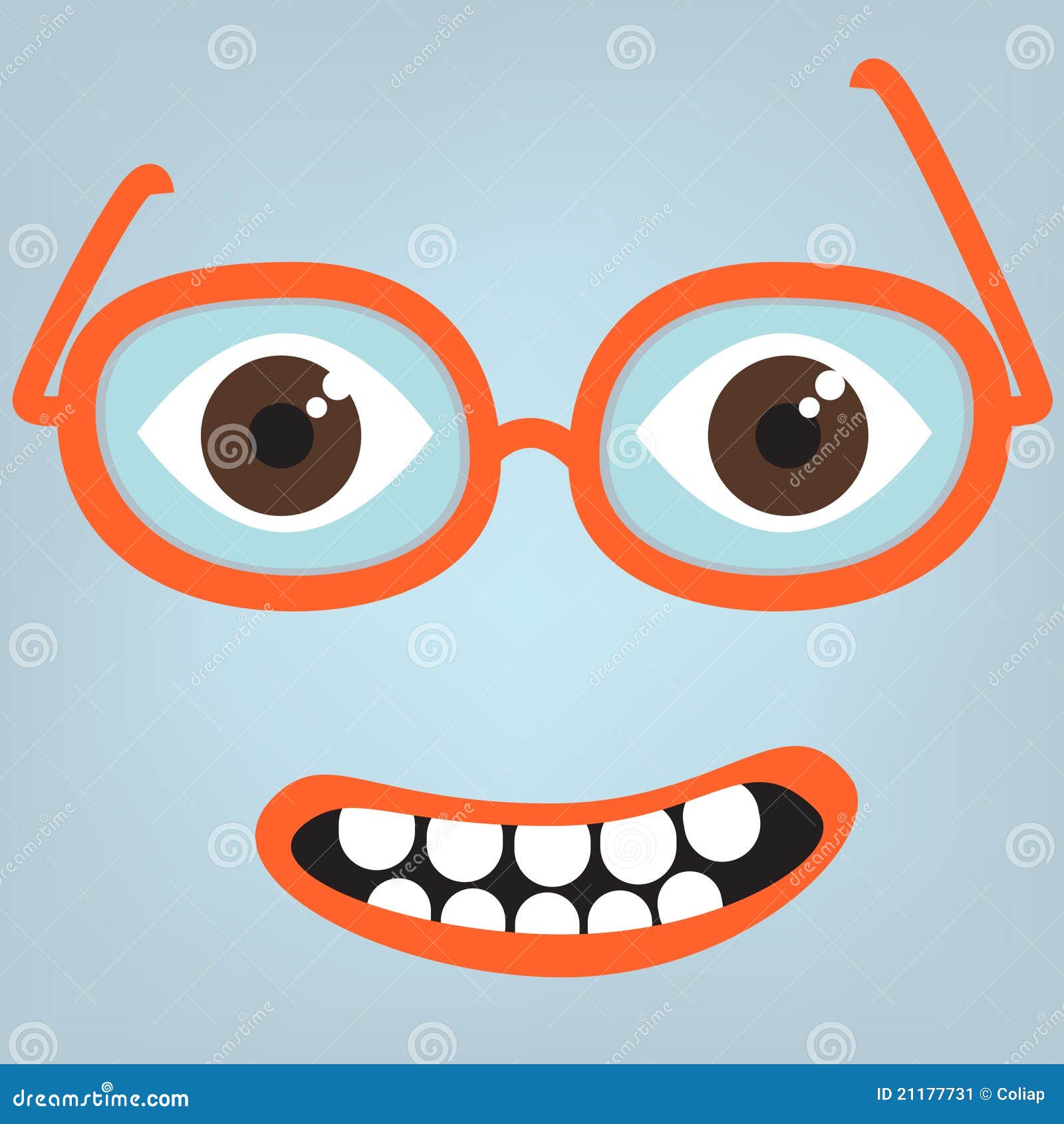Funny face with glasses stock vector. Illustration of knowledge 21177731