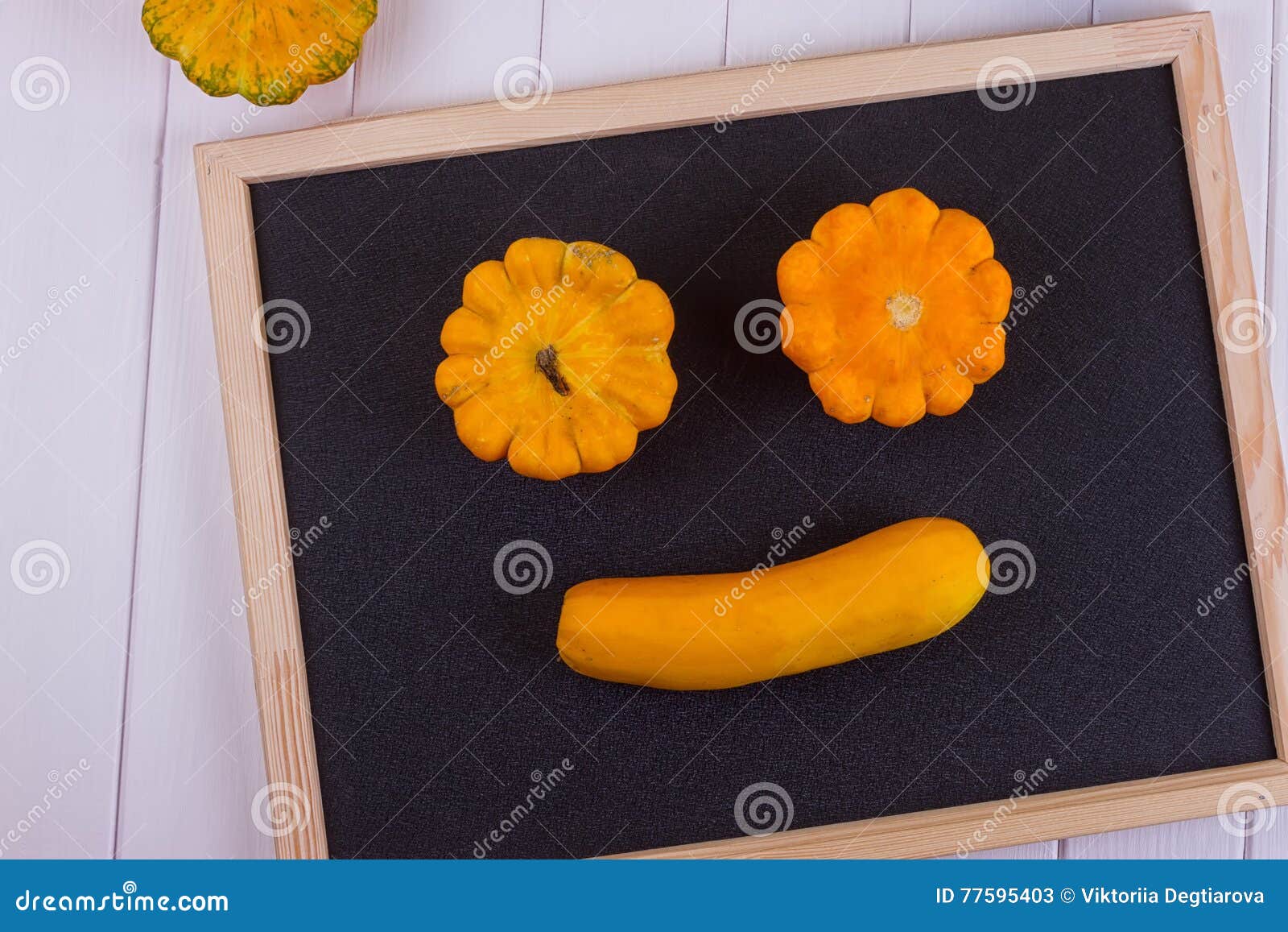 Funny Face Made of Zucchini, Squashes and Cucumber Stock Image Image