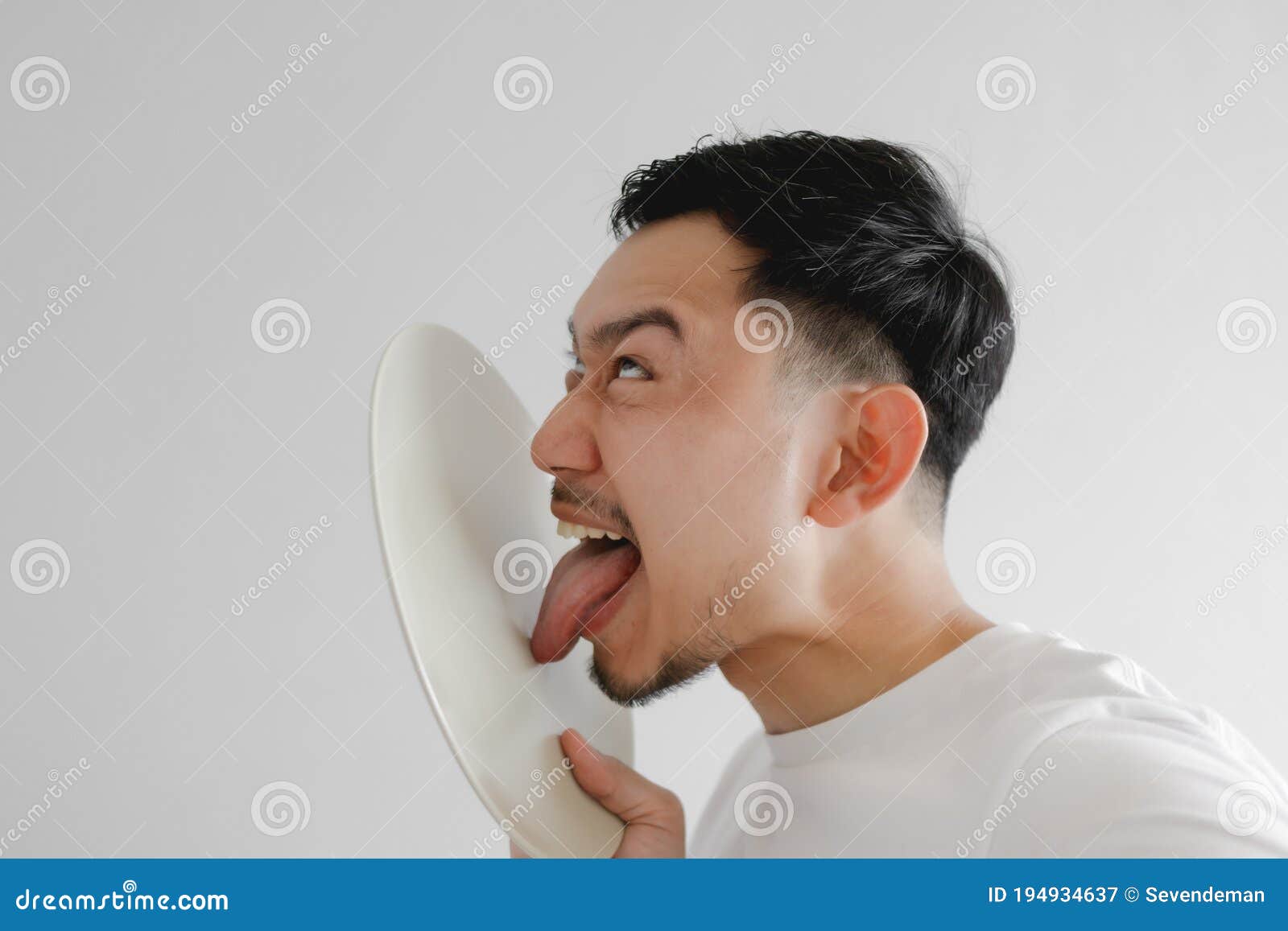 Funny Face Man is Licking White Dish in Concept of Very Delicious Meal. Stock Image - Image of dish, asian: 194934637 Funny Face Man is Licking White Dish in Concept of Very Delicious Meal. Stock Image - Image of dish, asian: 194934637